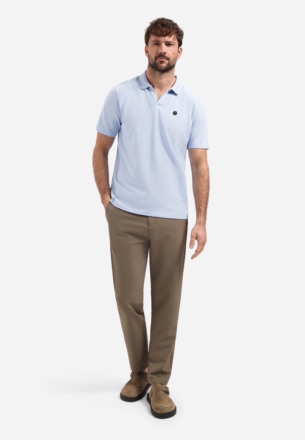 Basis polo met V-hals | Blue