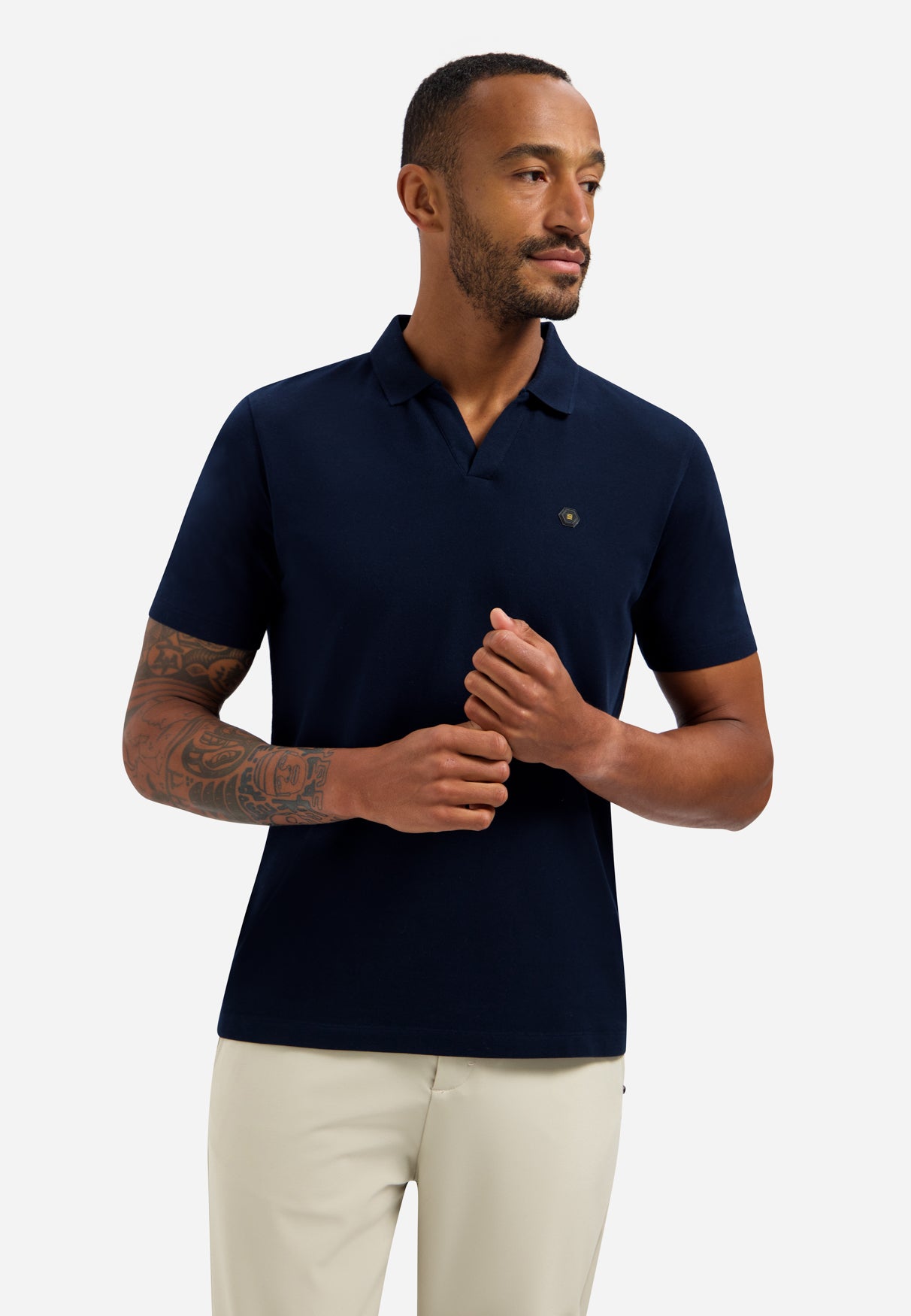 Basic polo met V-hals | Night