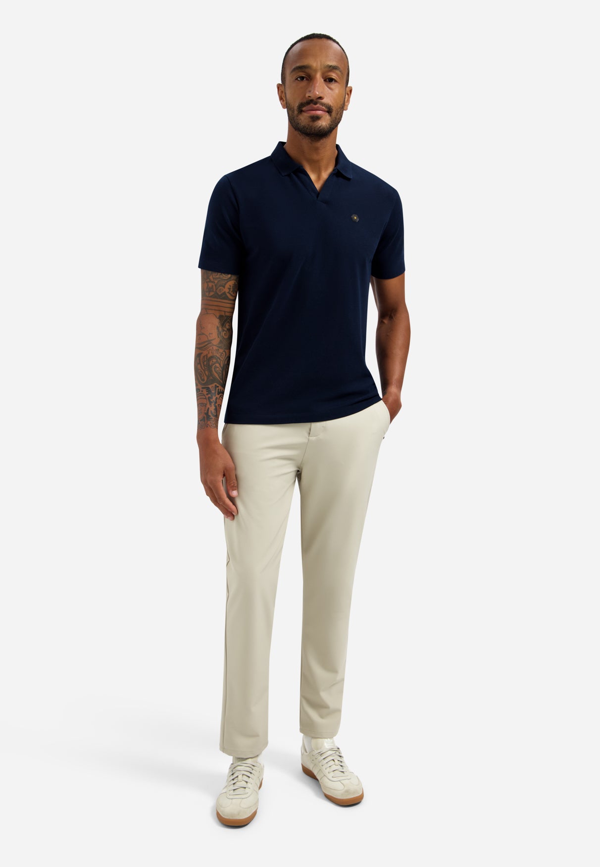 Basis polo met V-hals | Night