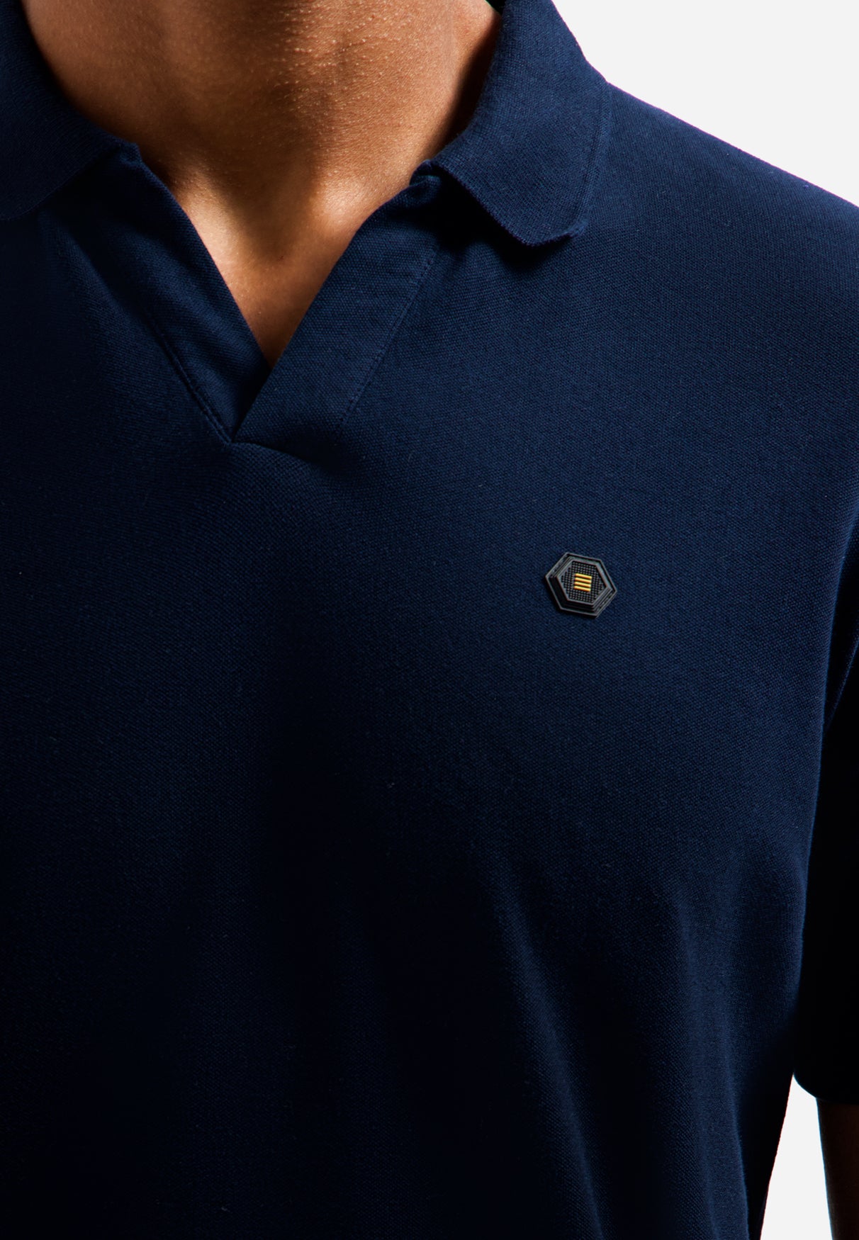 Basis polo met V-hals | Night