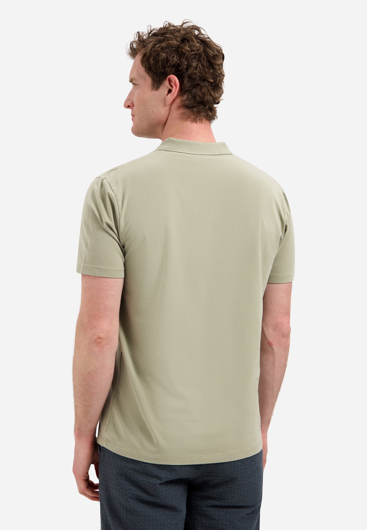 Polo met V-hals | Taupe