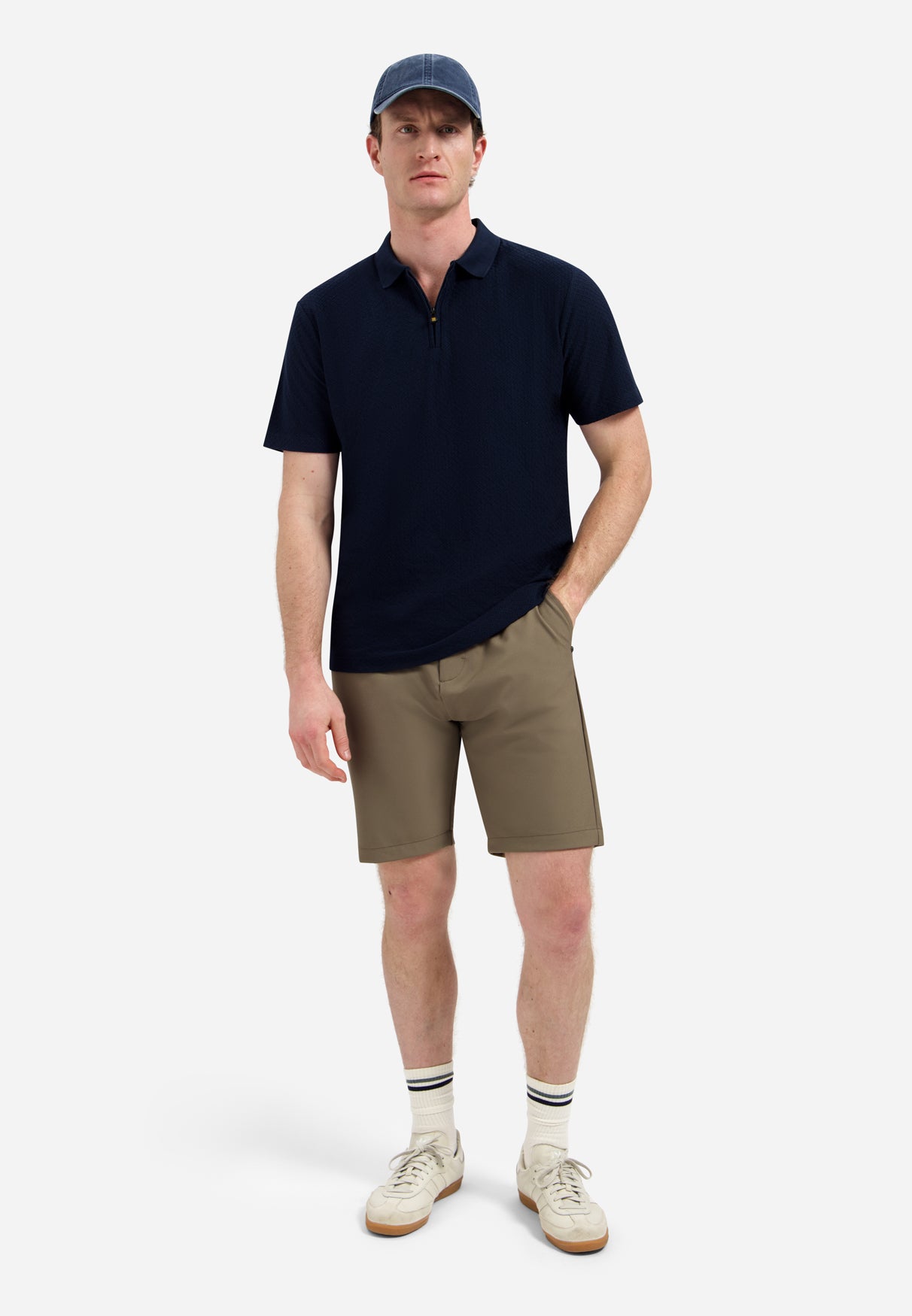 Jacquard polo met rits | Night