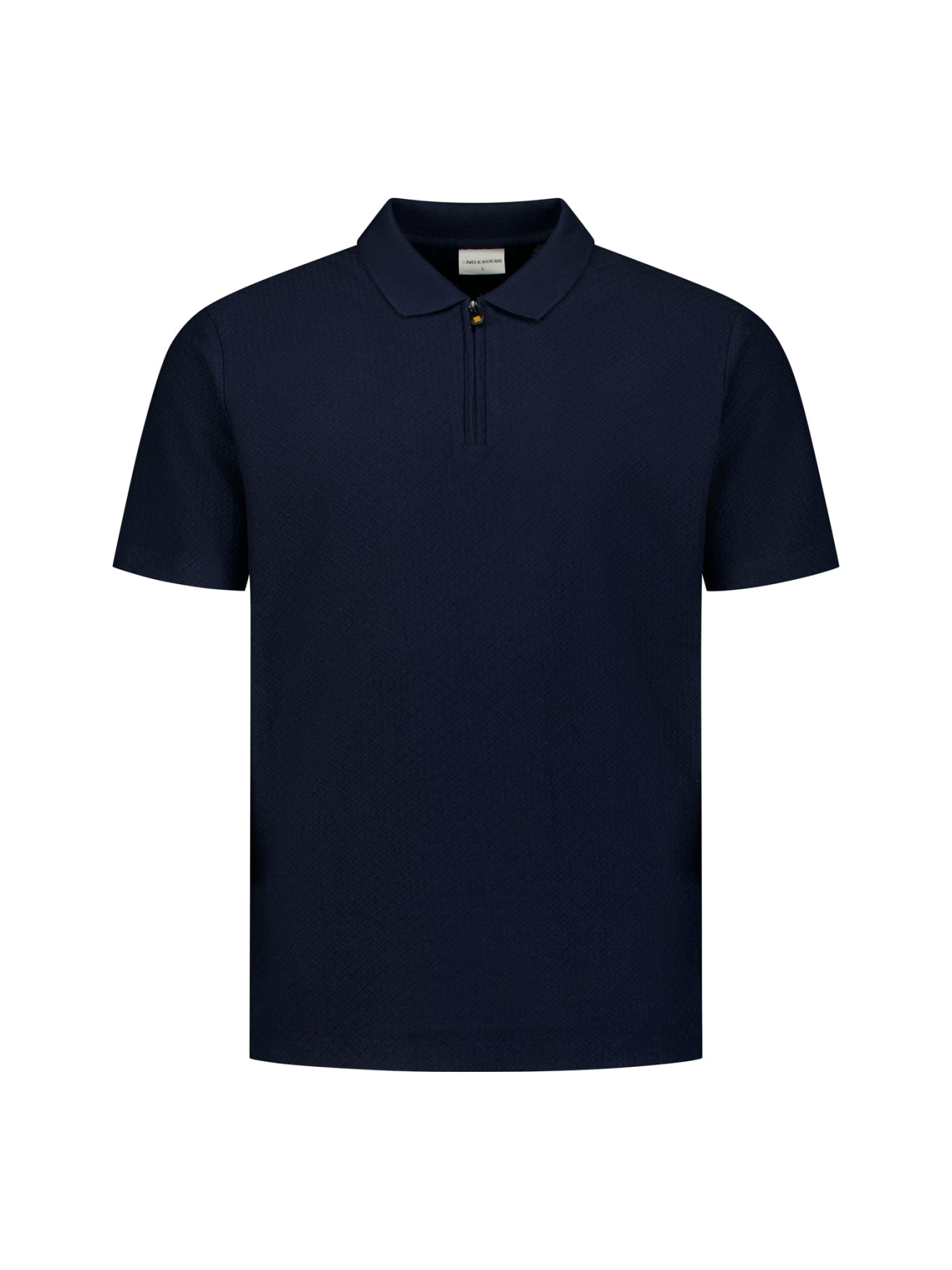 Jacquard polo met rits | Night