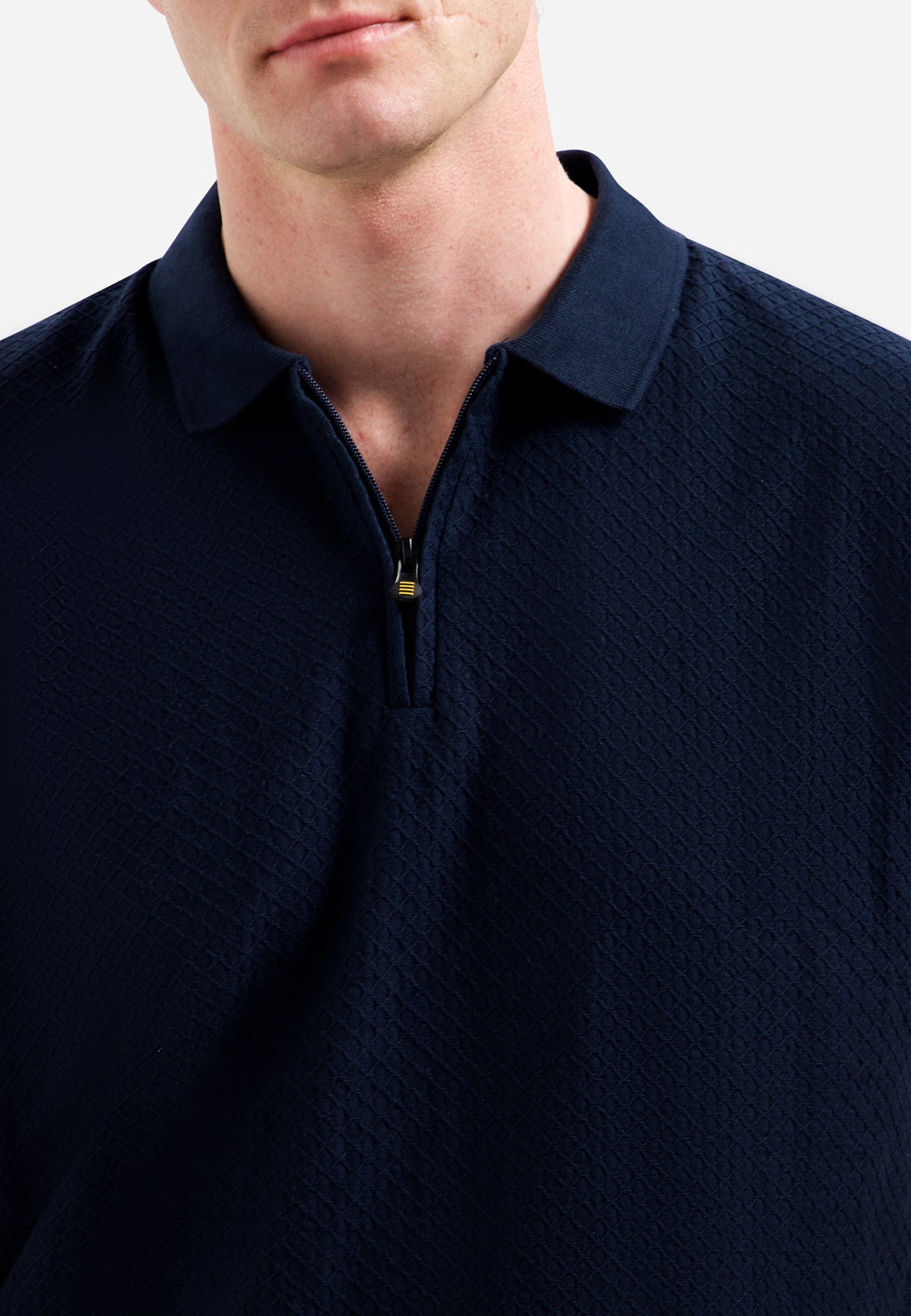 Jacquard polo met rits | Night