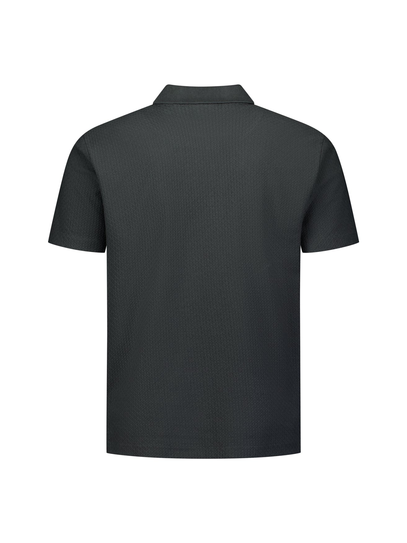 Jacquard polo met rits | Dark Steel