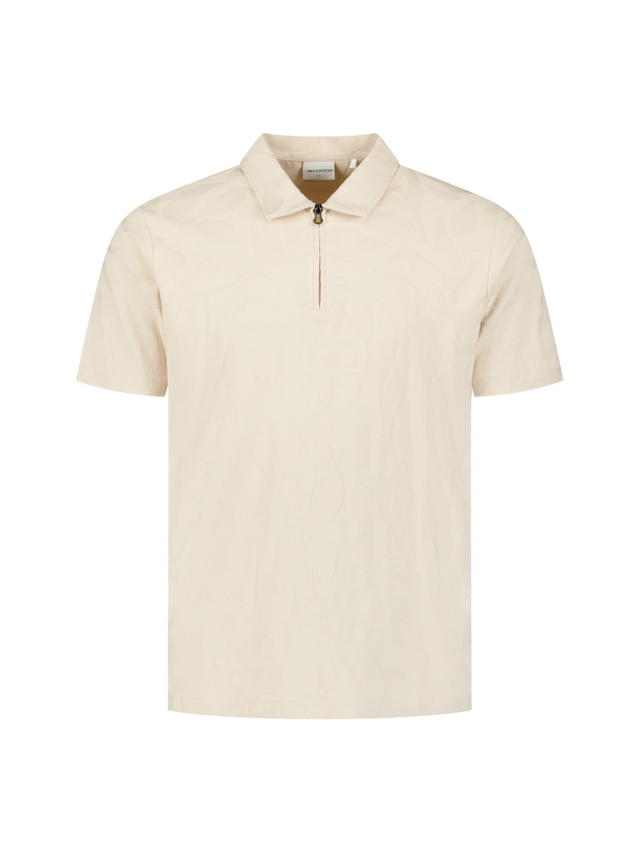 Jacquard polo shirt with half-zip | Desert