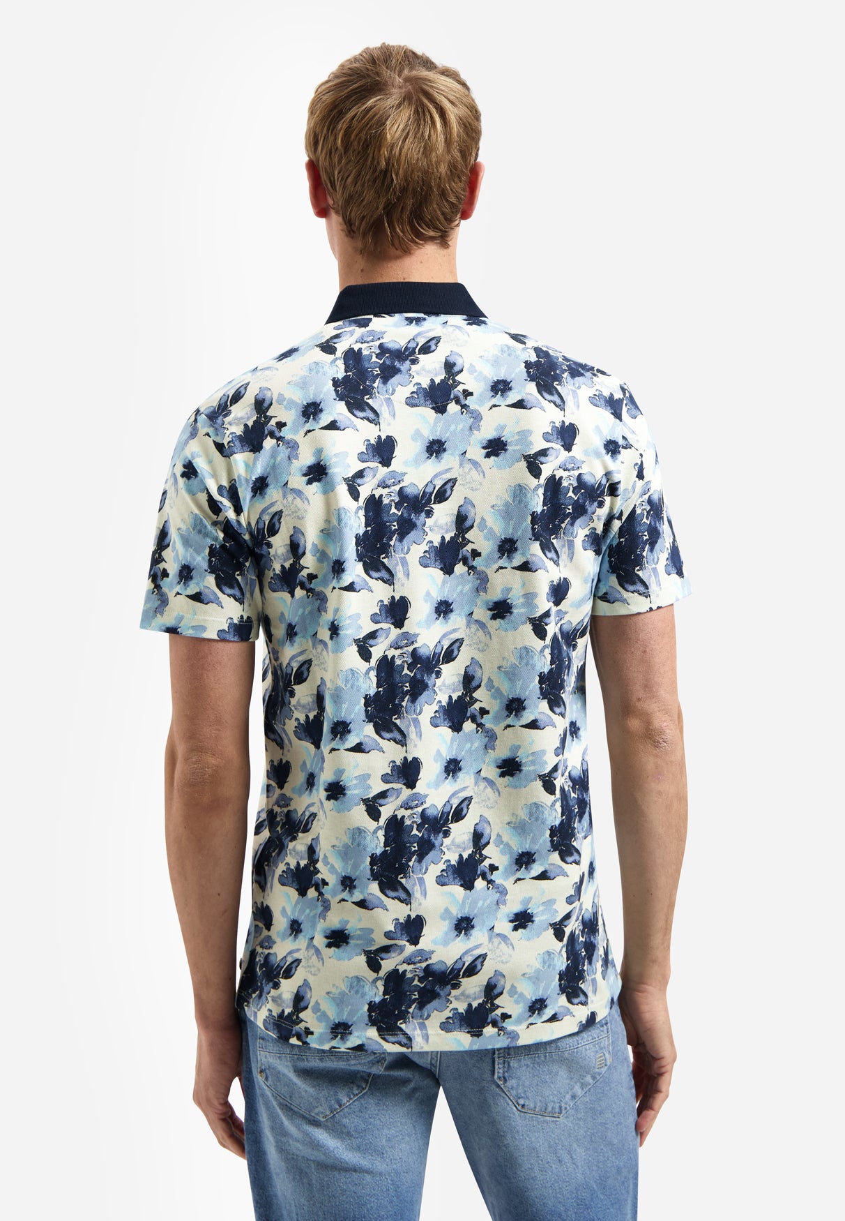Polo met allover print | Blue