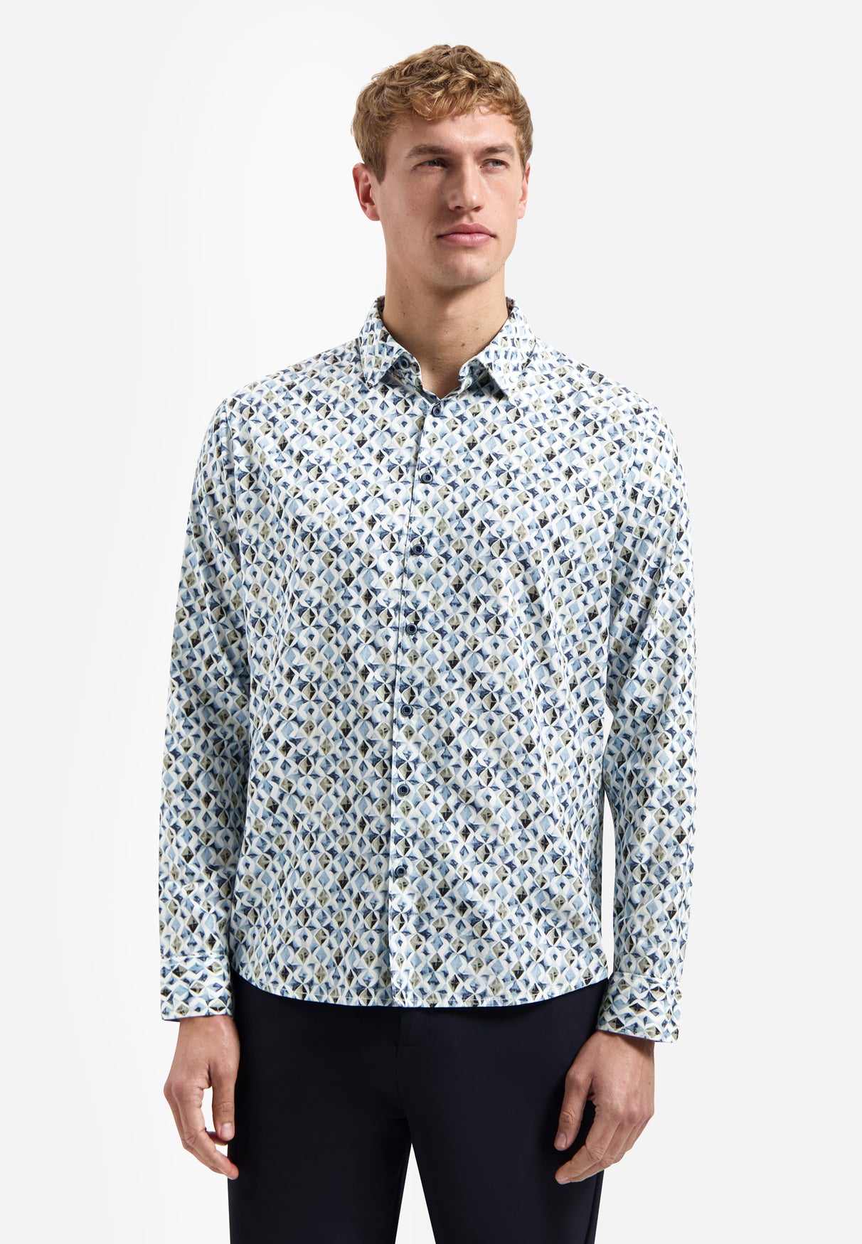 Shirt met all-over print | Blauw