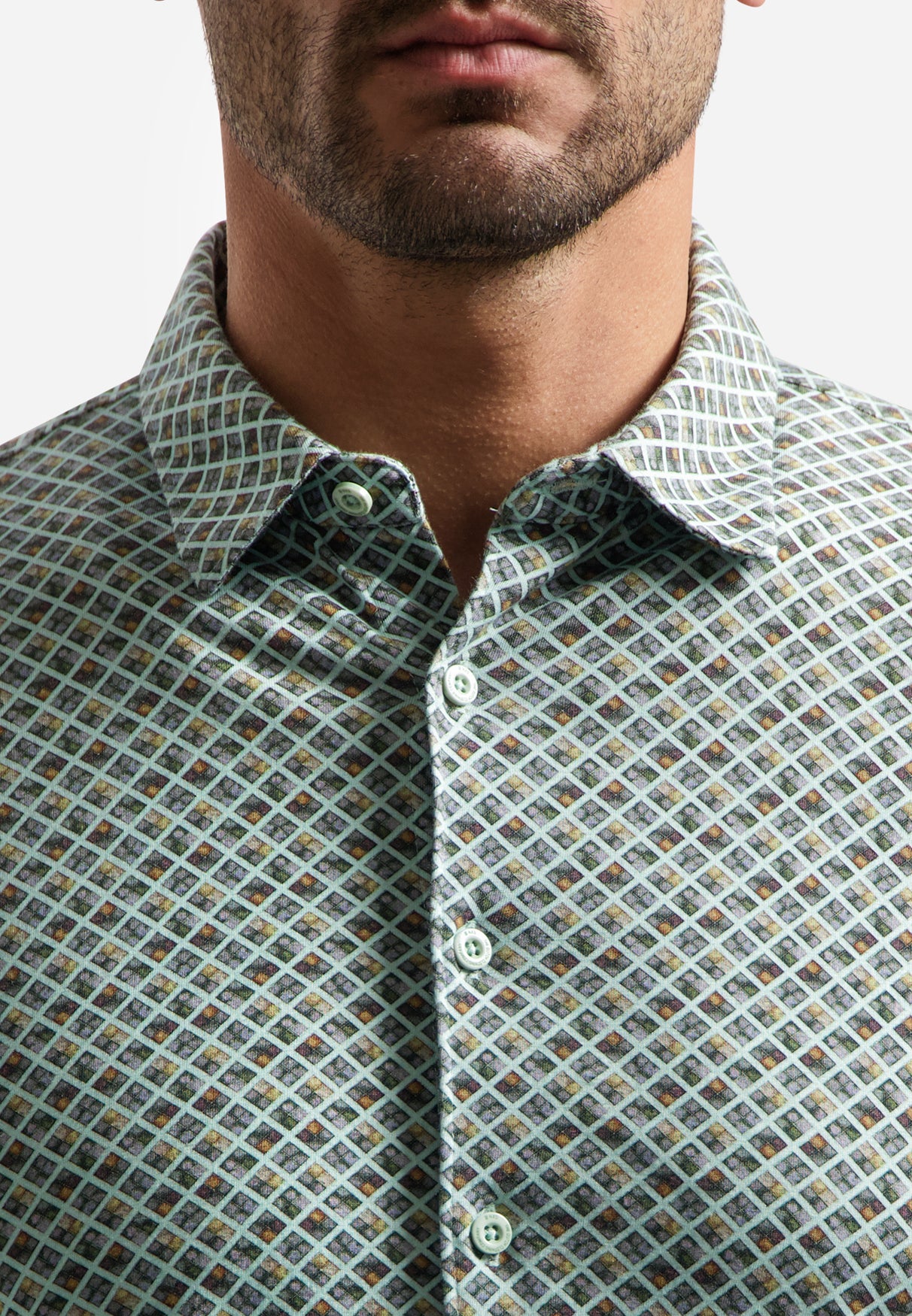 Bedrukt shirt met korte mouwen | Groen