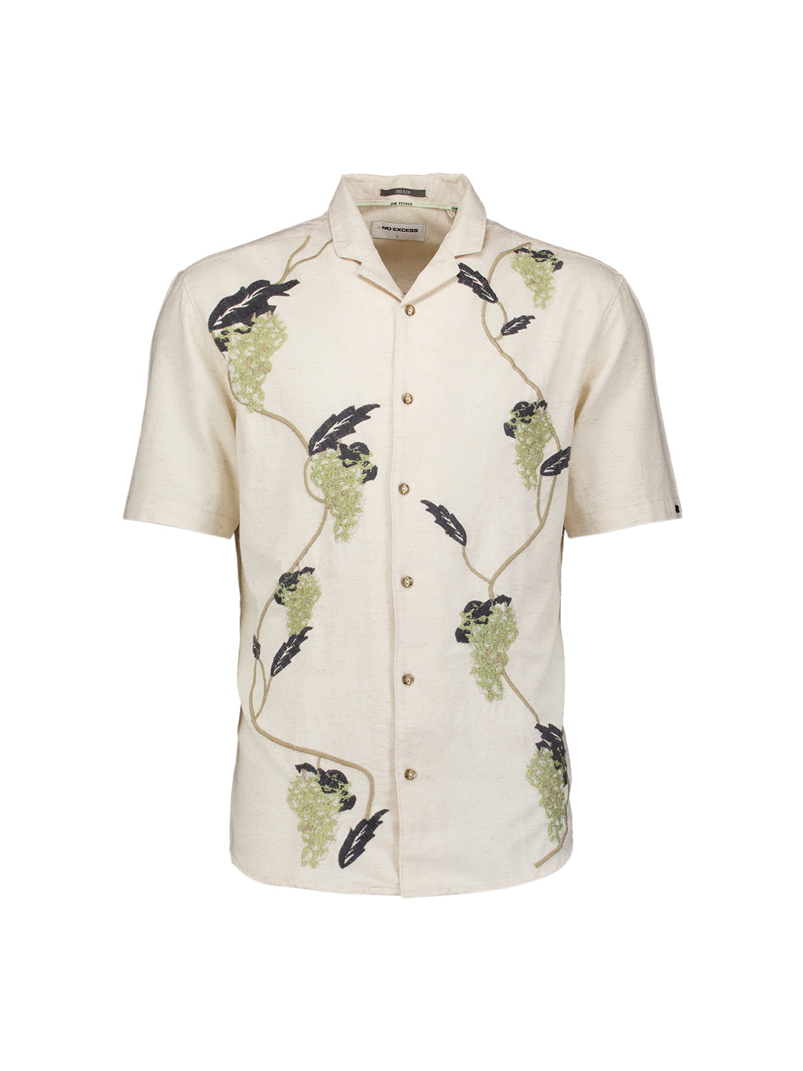 Geborduurd shirt met korte mouwen | Groen