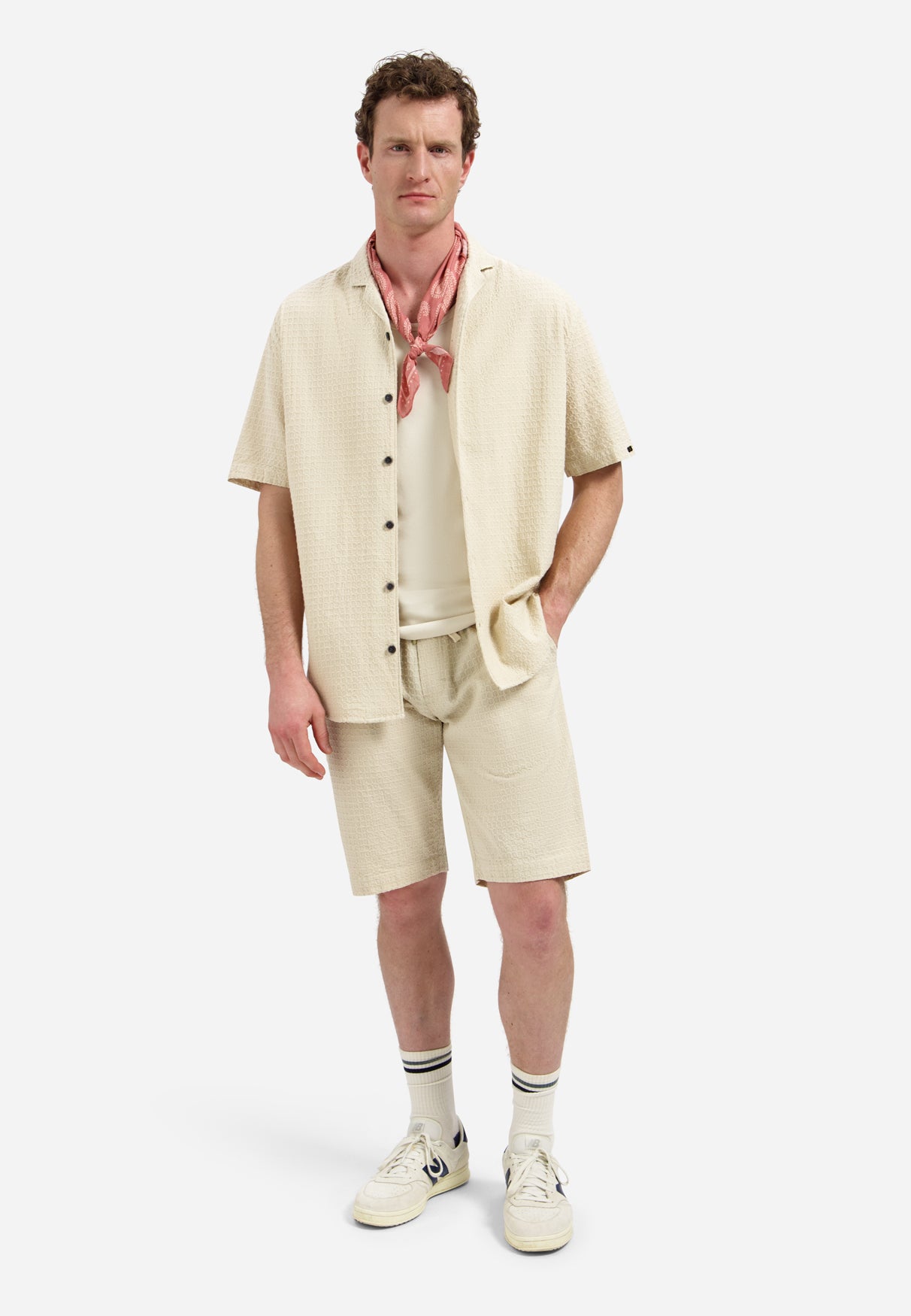 Katoenen overhemd met korte mouw | Desert
