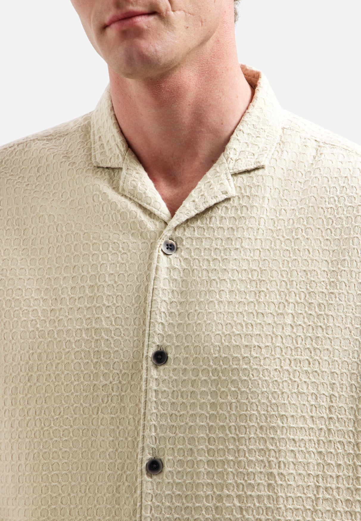 Katoenen overhemd met korte mouw | Desert