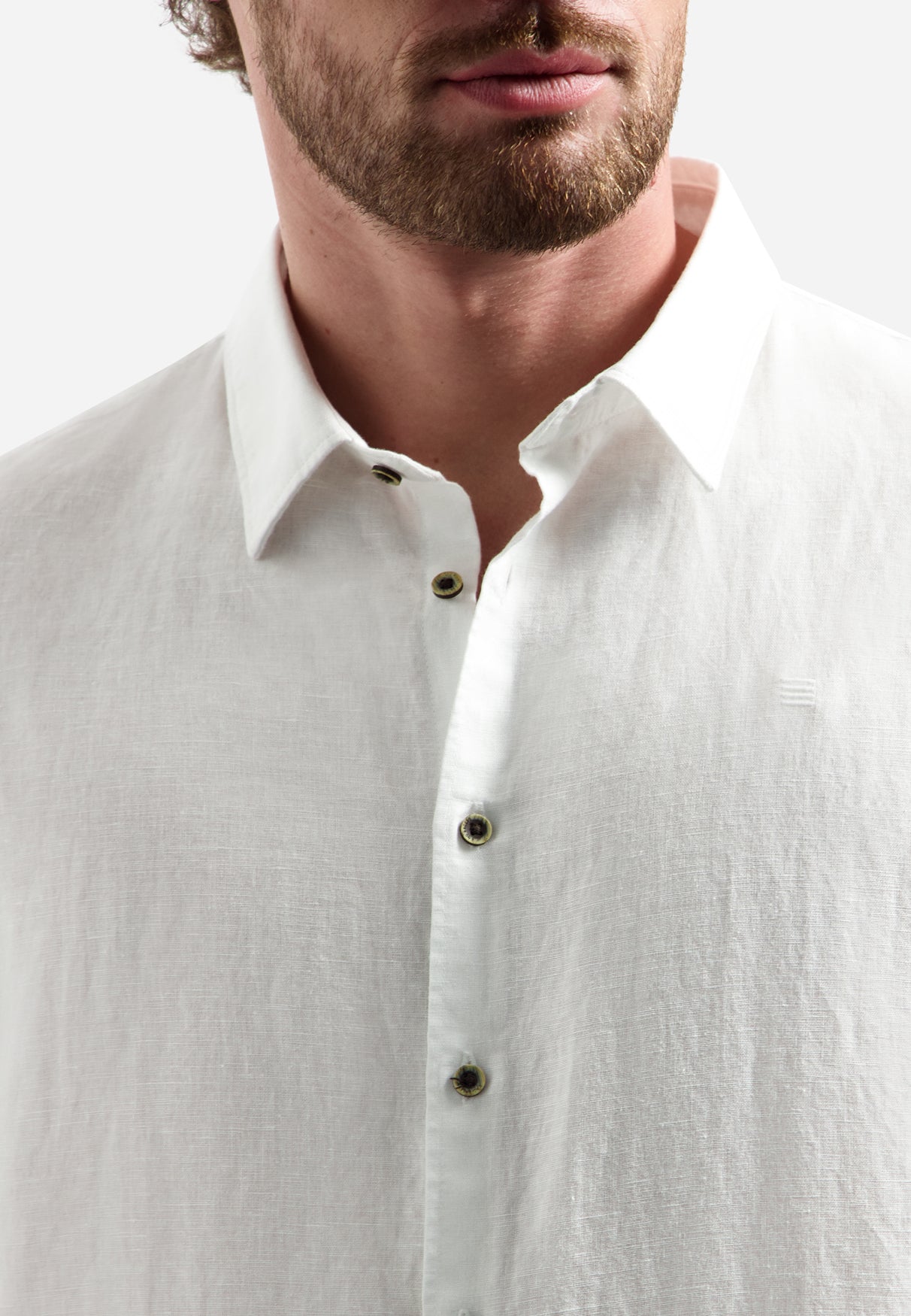 Linnenblend overhemd | White