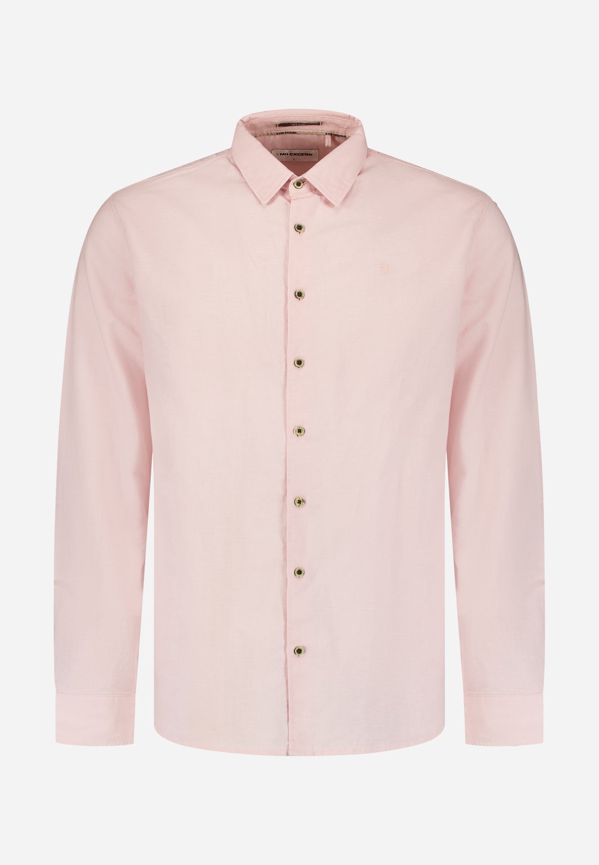 Shirt van linnenmix | Soft Pink