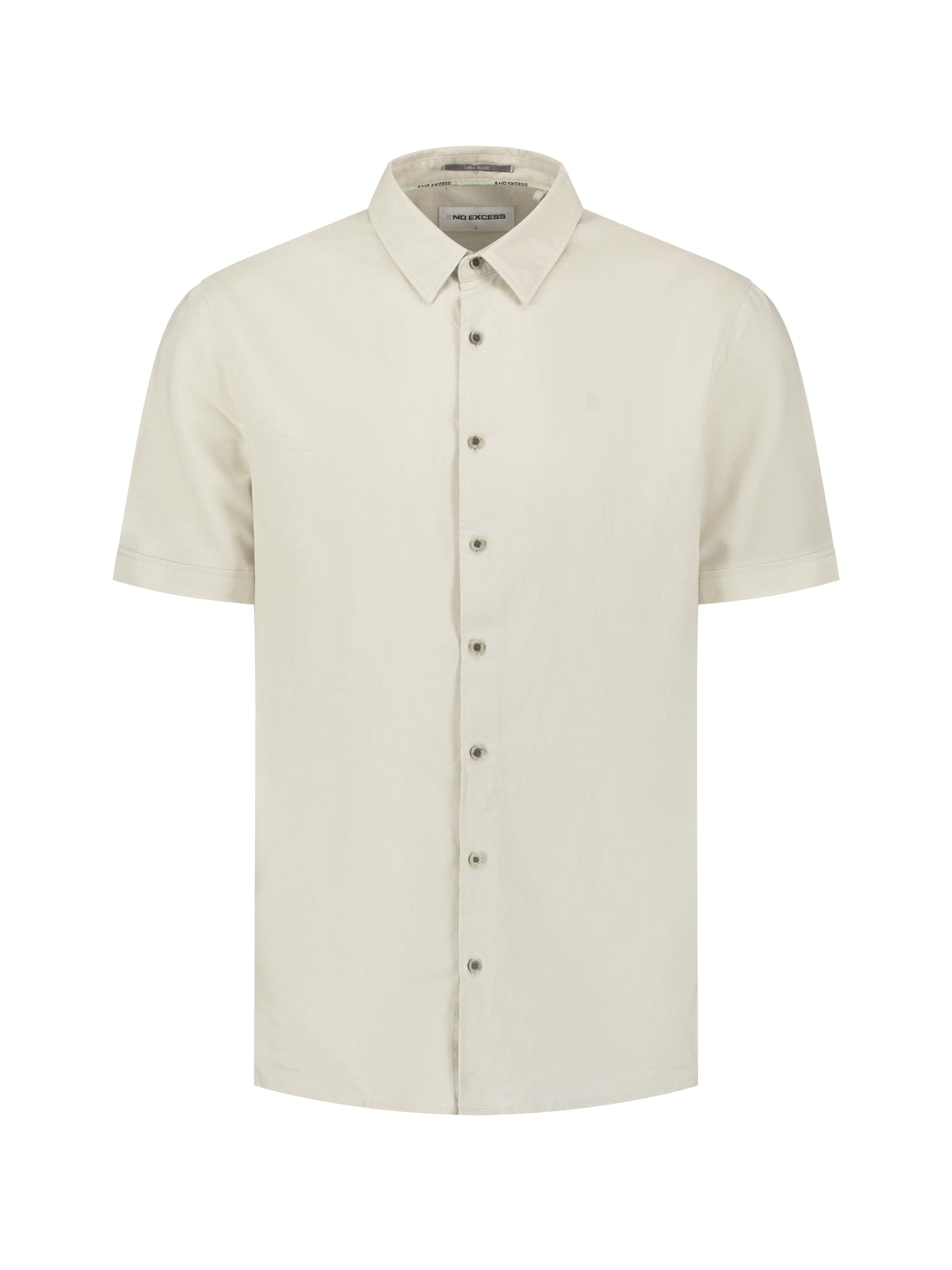 Shirt van linnenmix met korte mouwen | Desert