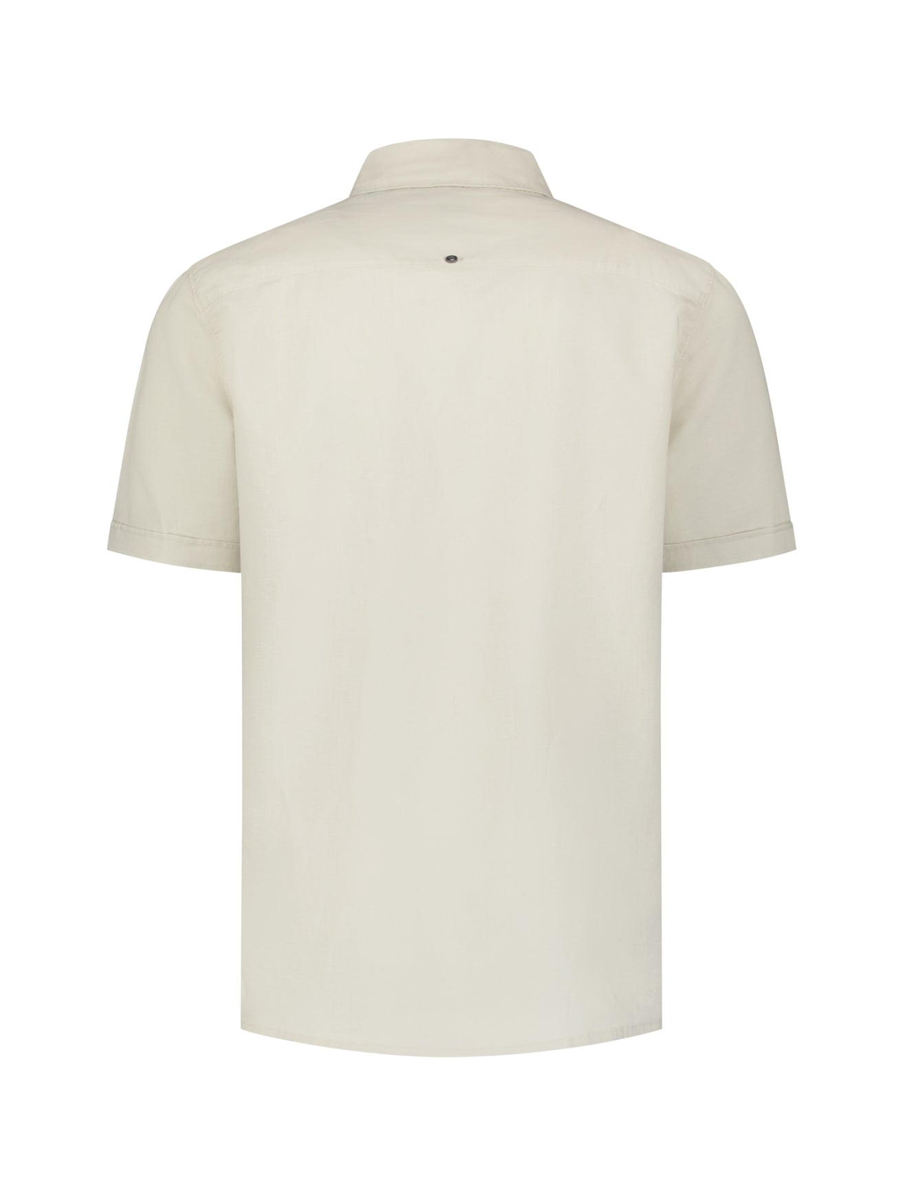 Shirt van linnenmix met korte mouwen | Desert