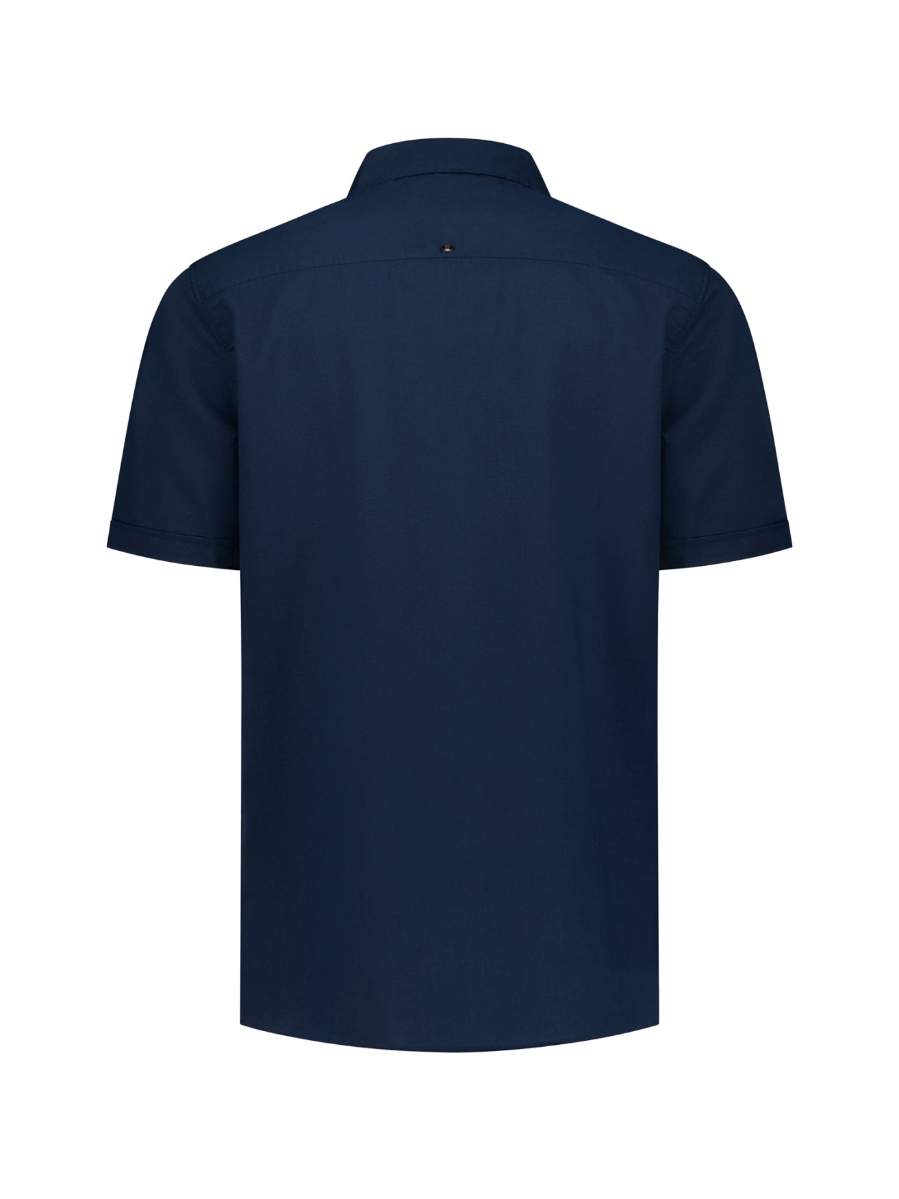 Shirt van linnenmix met korte mouwen | Night