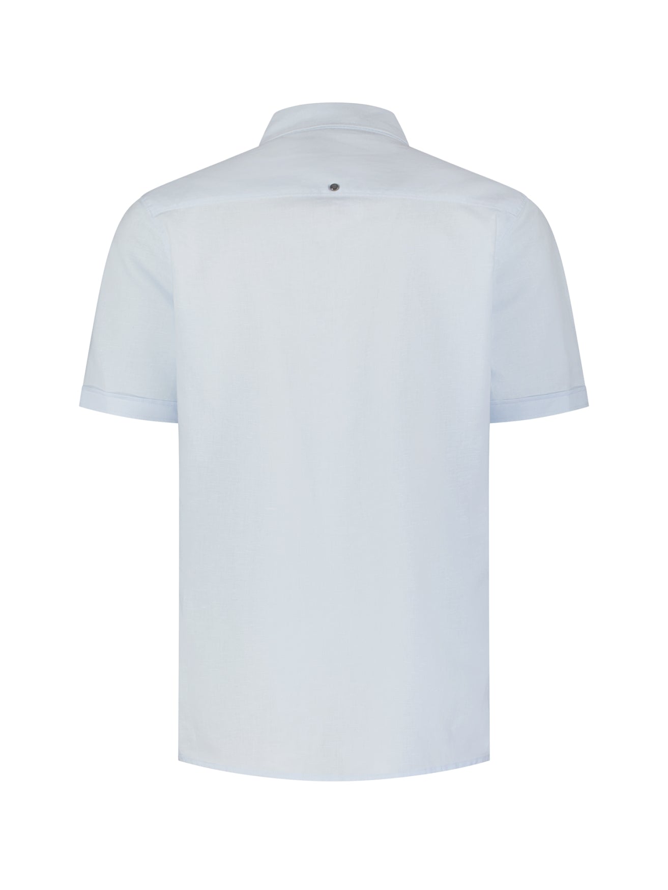 Shirt van linnenmix met korte mouwen | Sky
