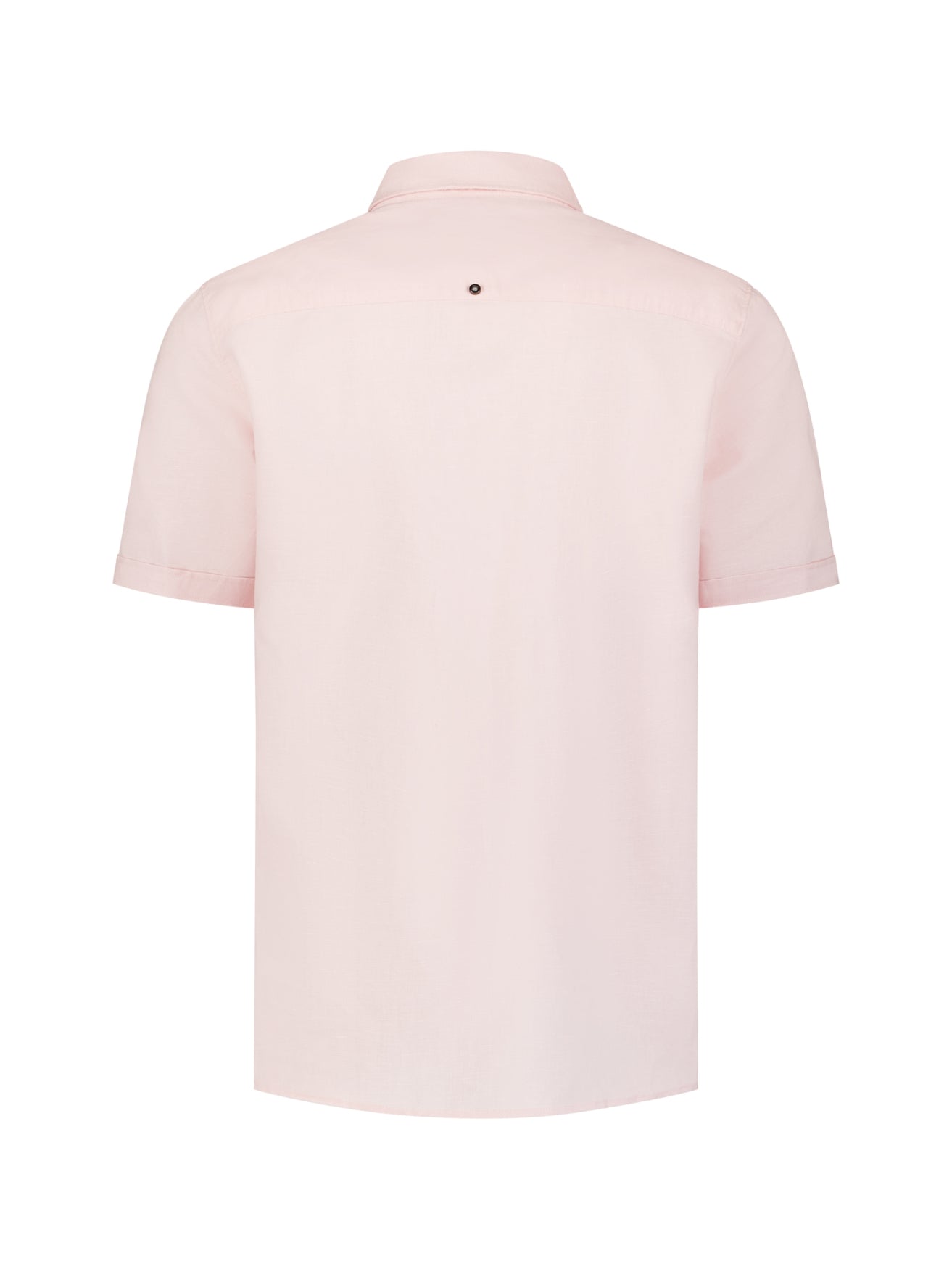 Shirt van linnenmix met korte mouwen | Soft Pink