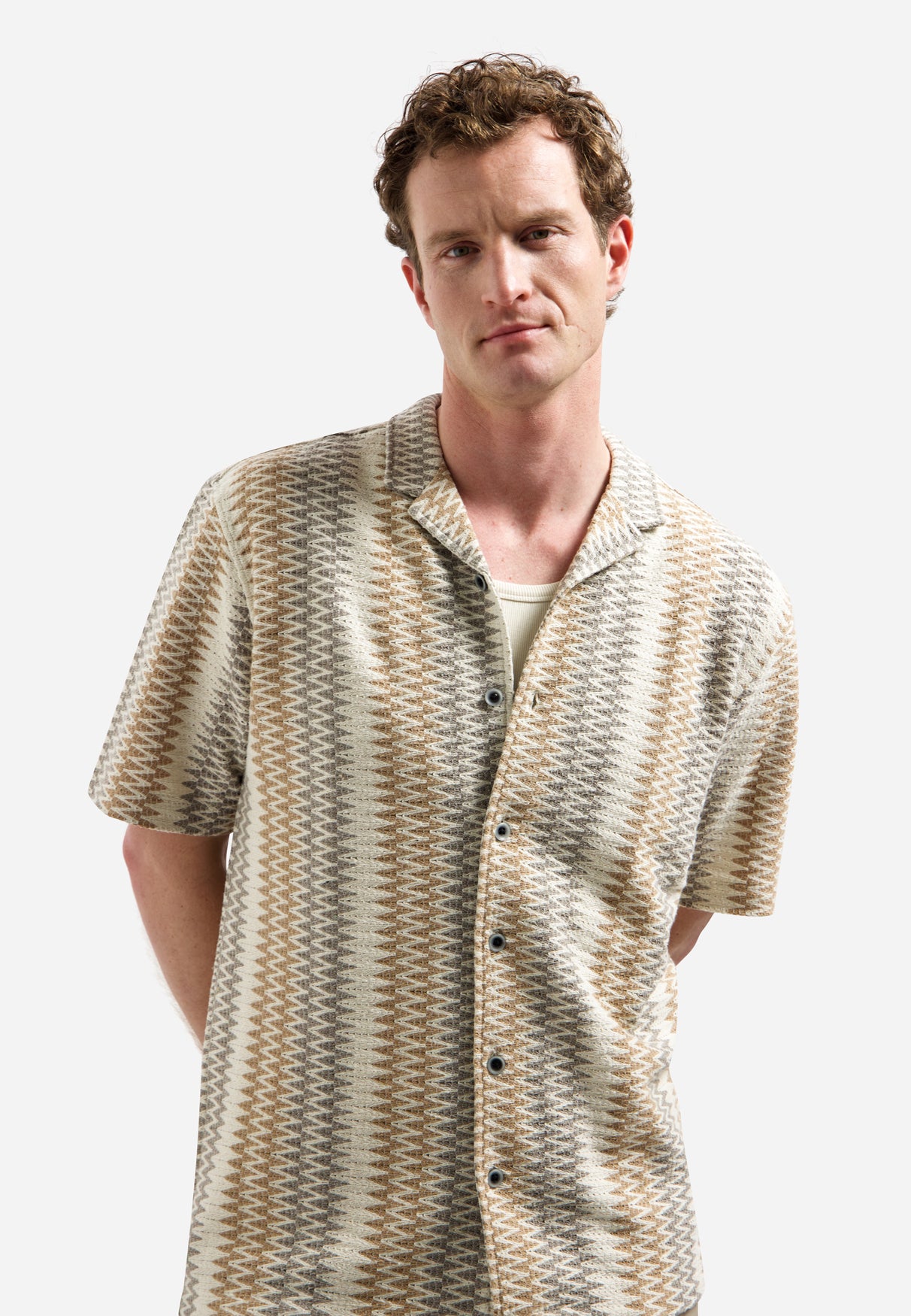 Jacquard shirt met korte mouwen | Kit