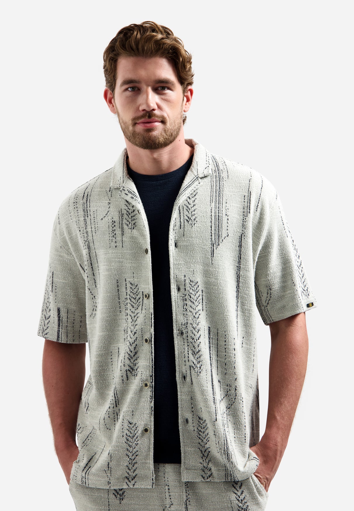 Jacquard overhemd korte mouw | Kit