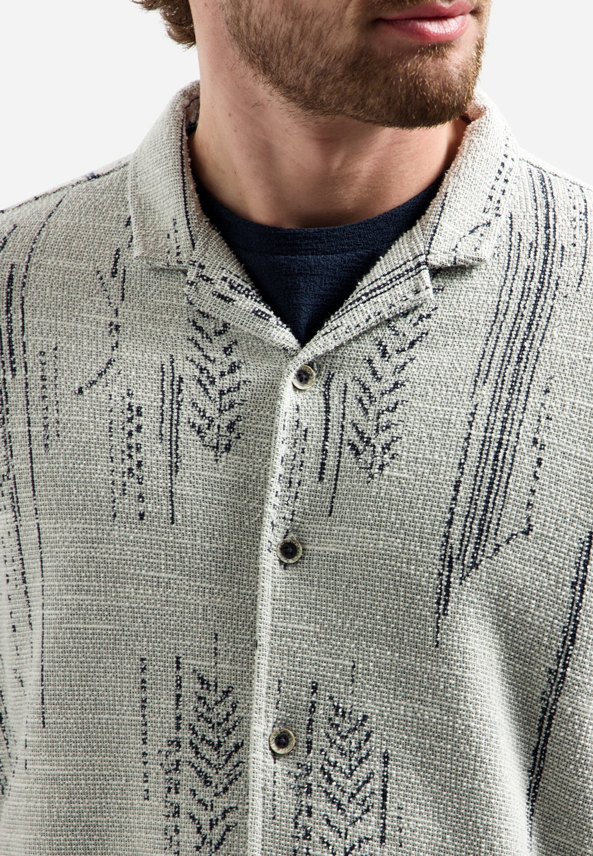Jacquard overhemd korte mouw | Kit