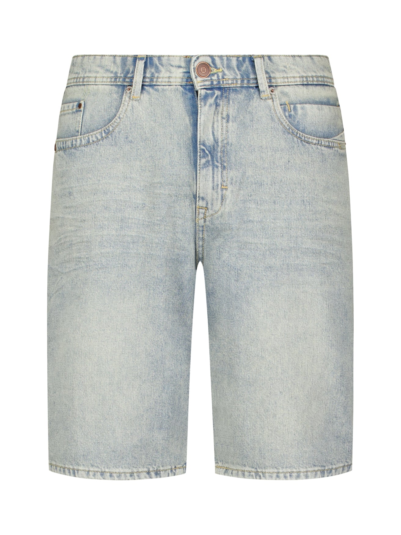 Relaxed denim short | Stone Used Denim