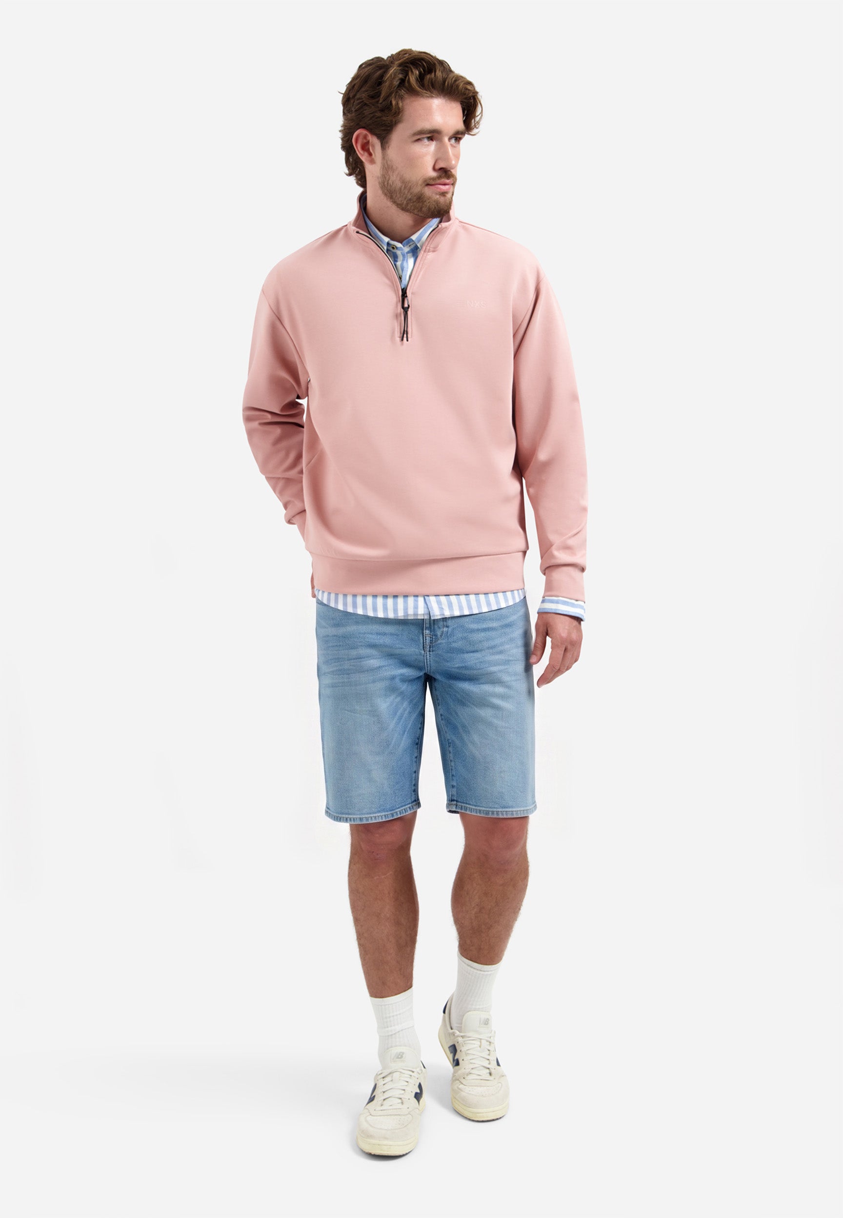 Relaxed denim short | Bleach Denim