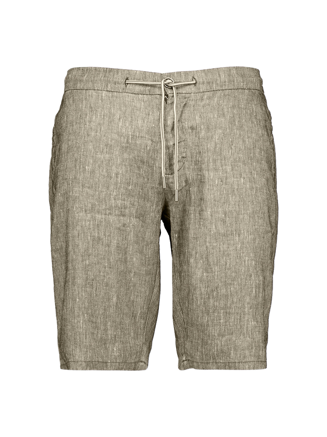 Chino short met linnen | Taupe