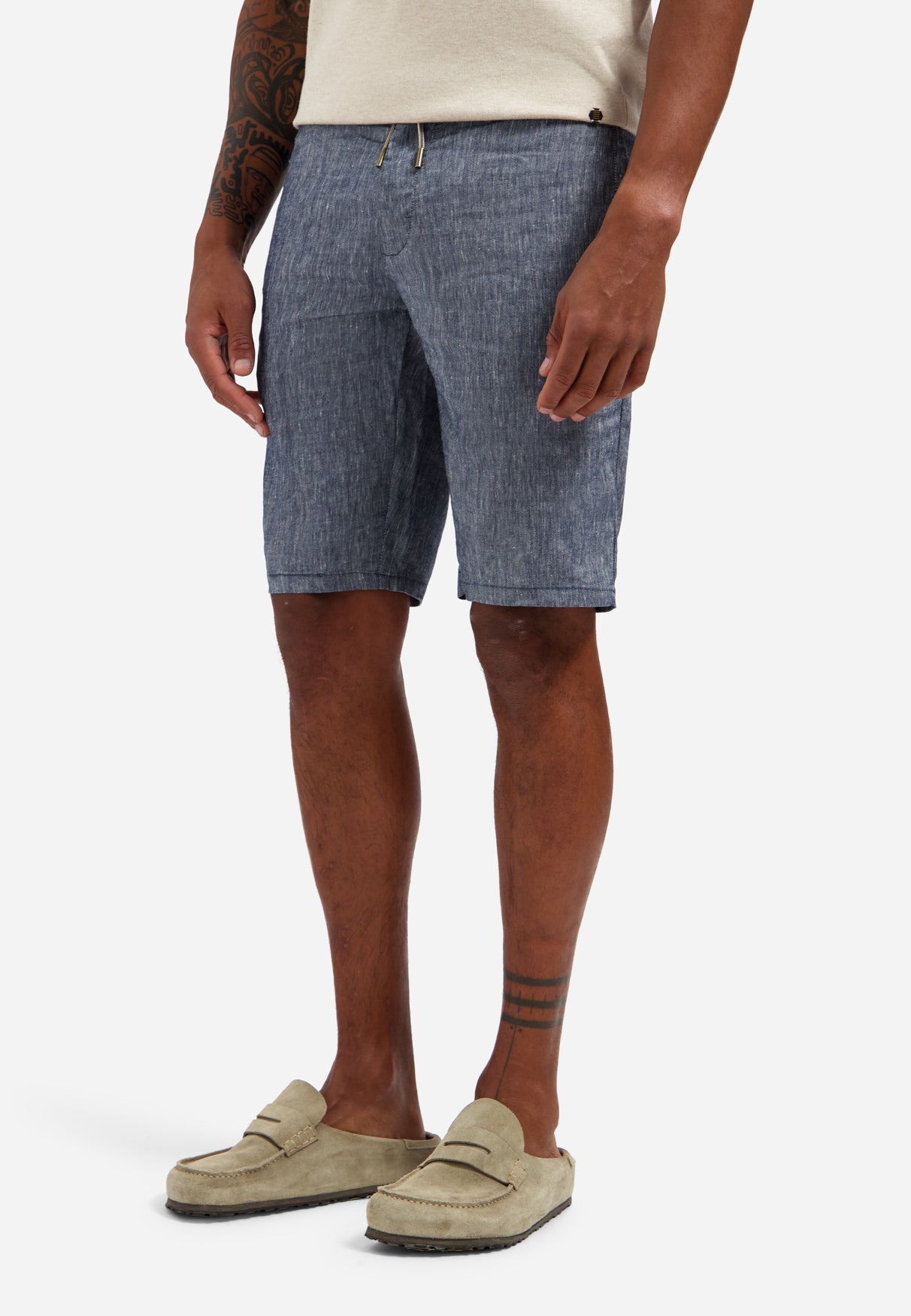 Linnen blend chino short | Night