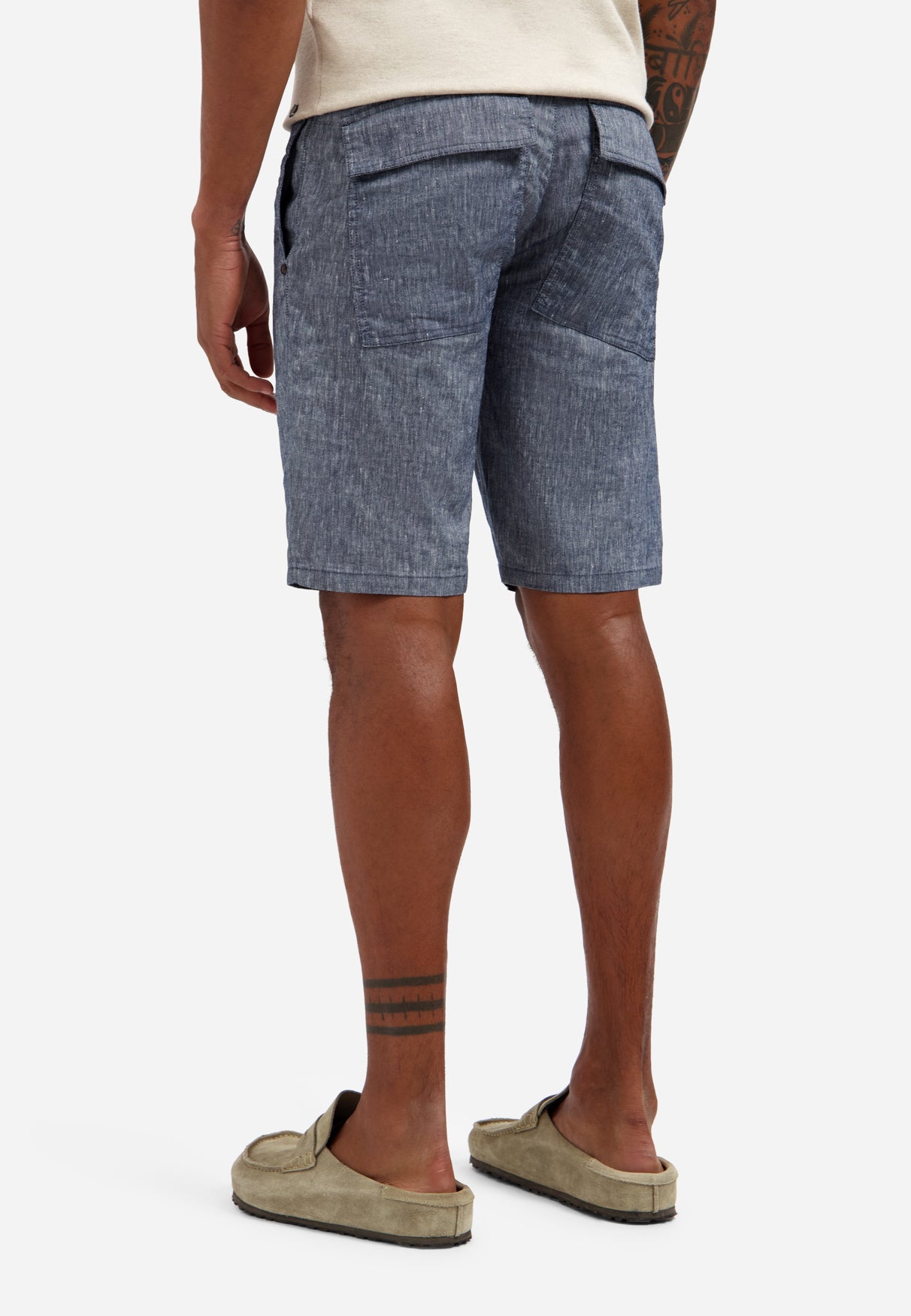 Linnen blend chino short | Night
