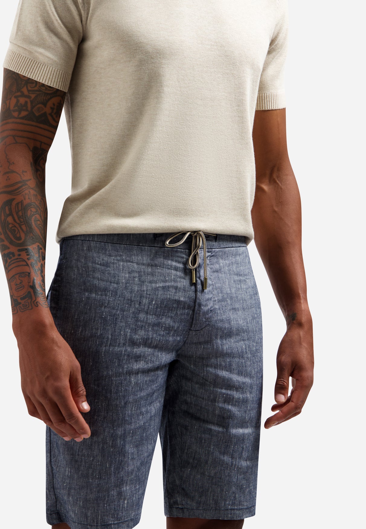 Linnen blend chino short | Night