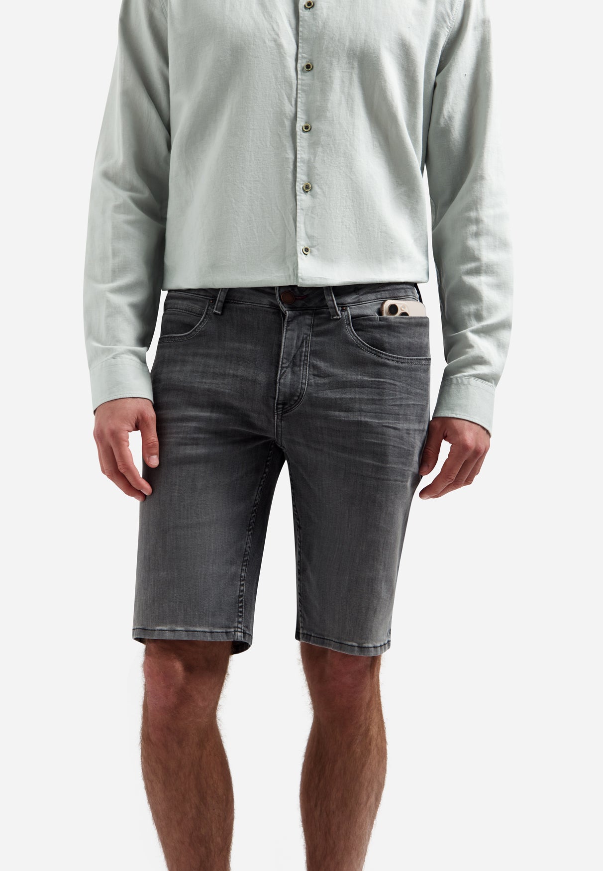 Denim short | Grey Denim