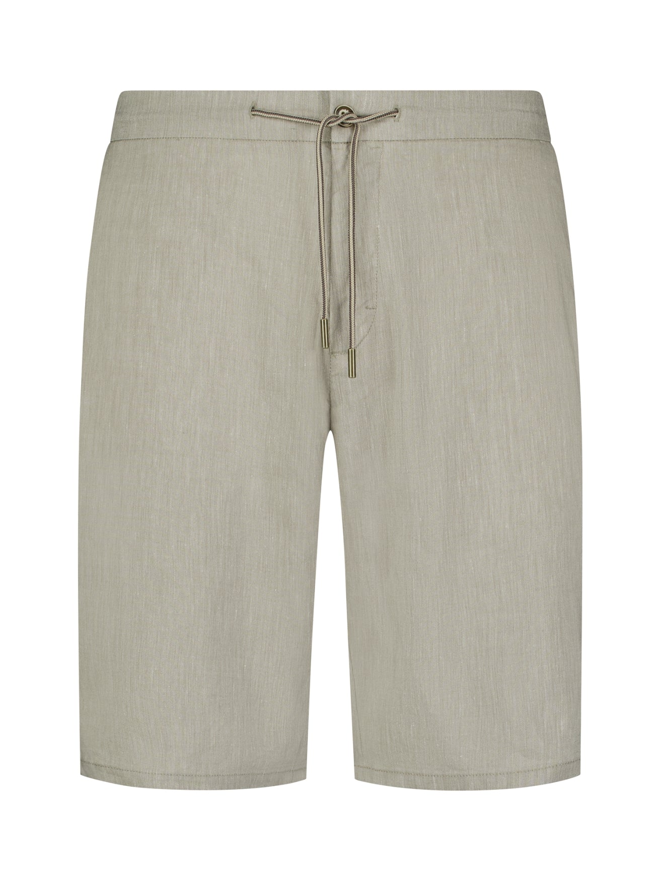 Chino short met linnen | Taupe