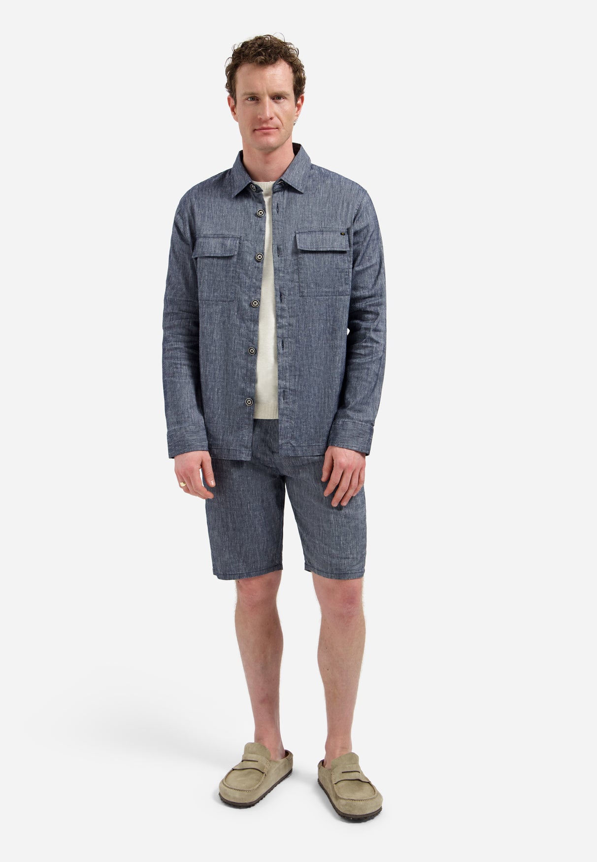Chino short met linnen | Night