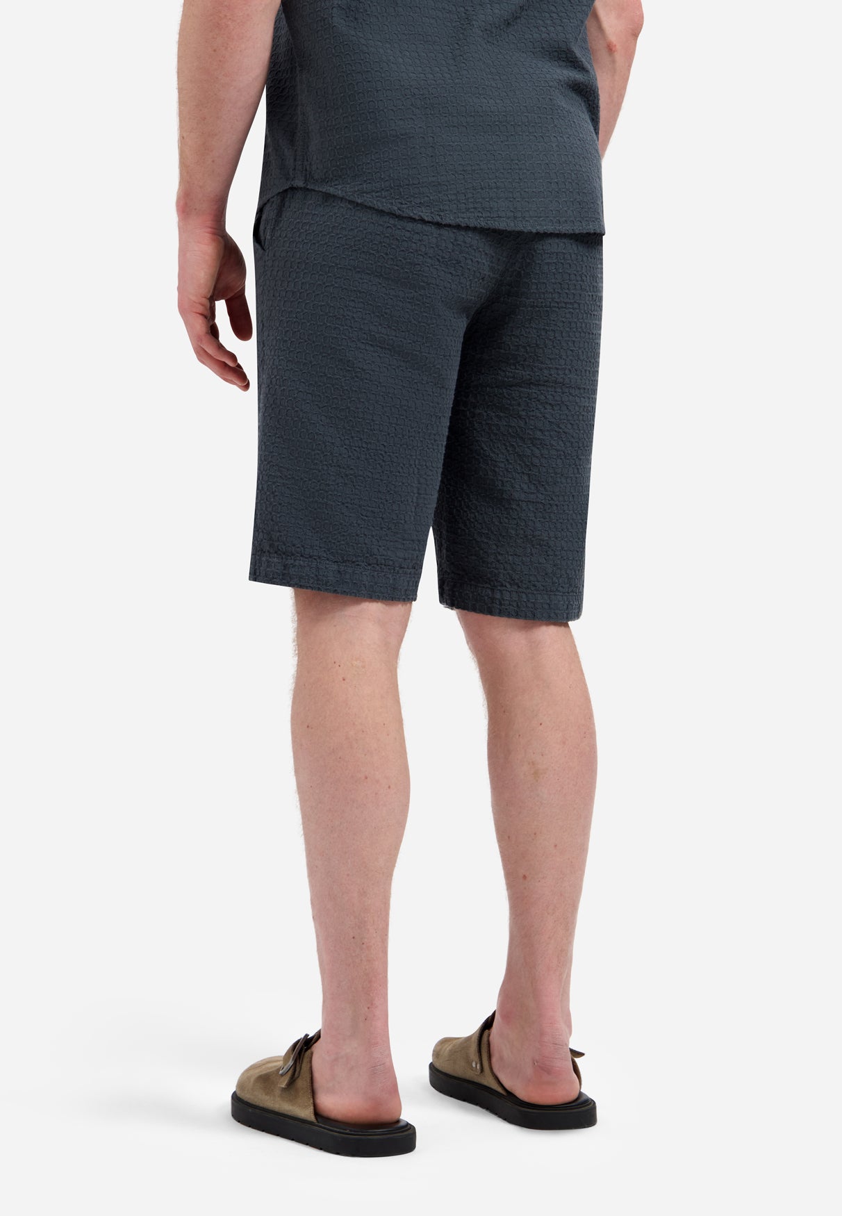 Jacquard chino short | Dark Steel