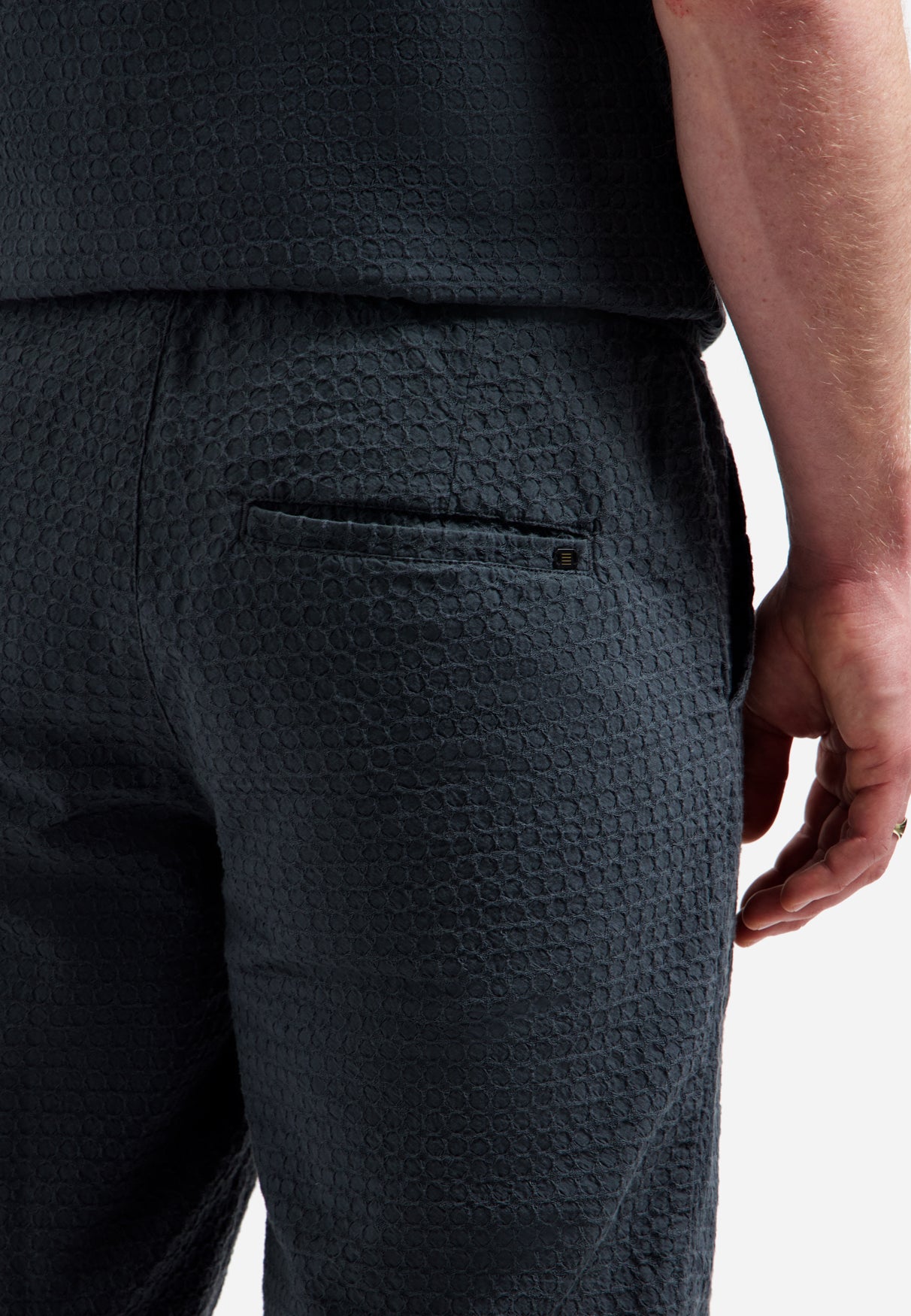 Jacquard chino short | Dark Steel
