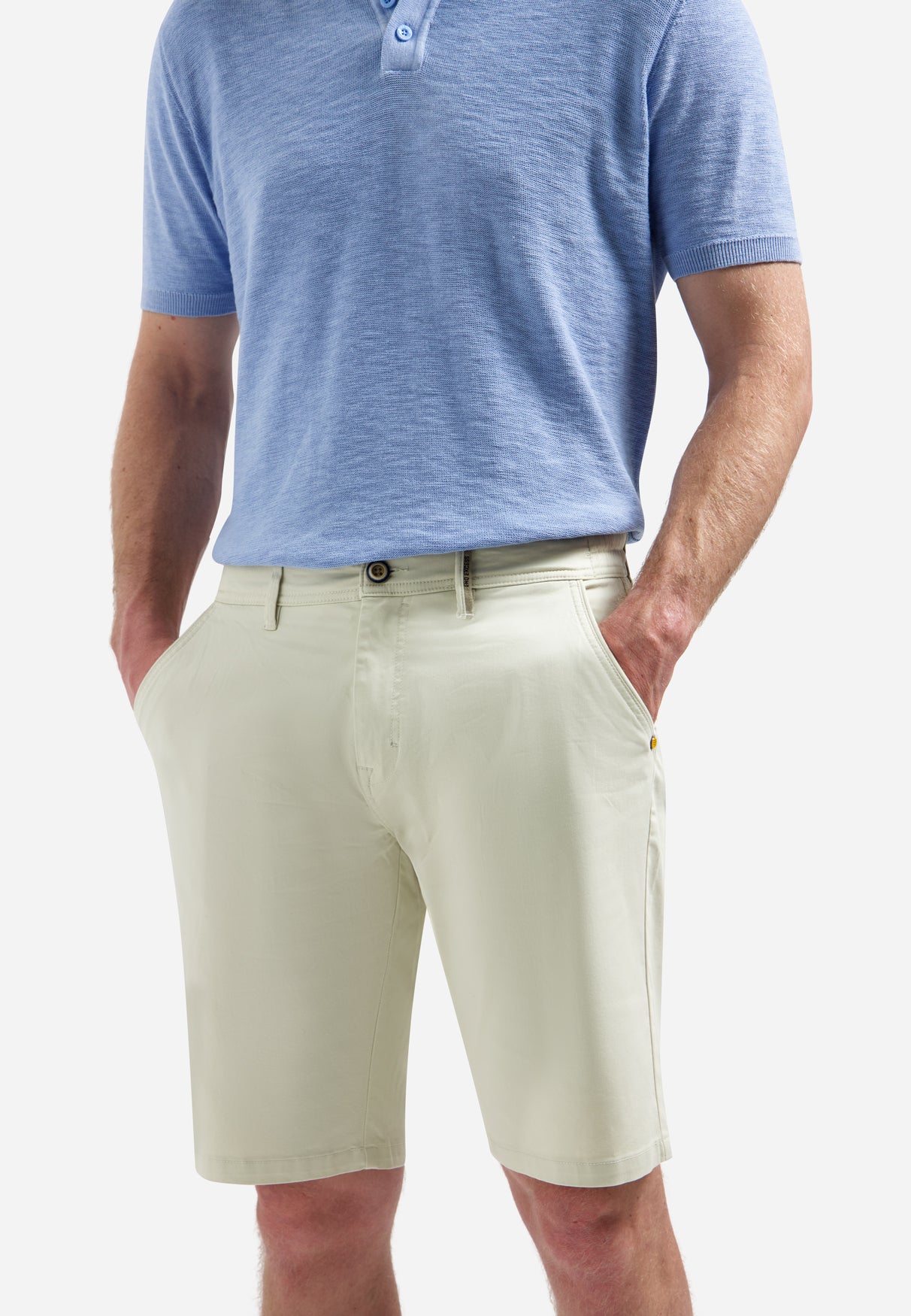 Stretch chino short | Stone