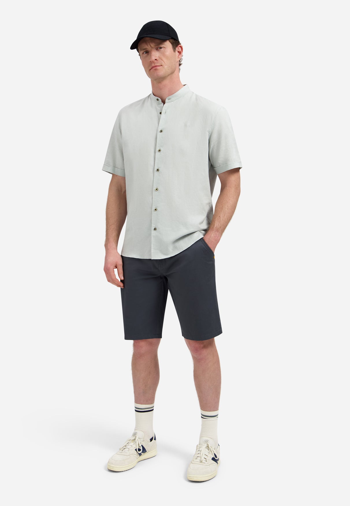 Stretch chino shorts | Dark Steel