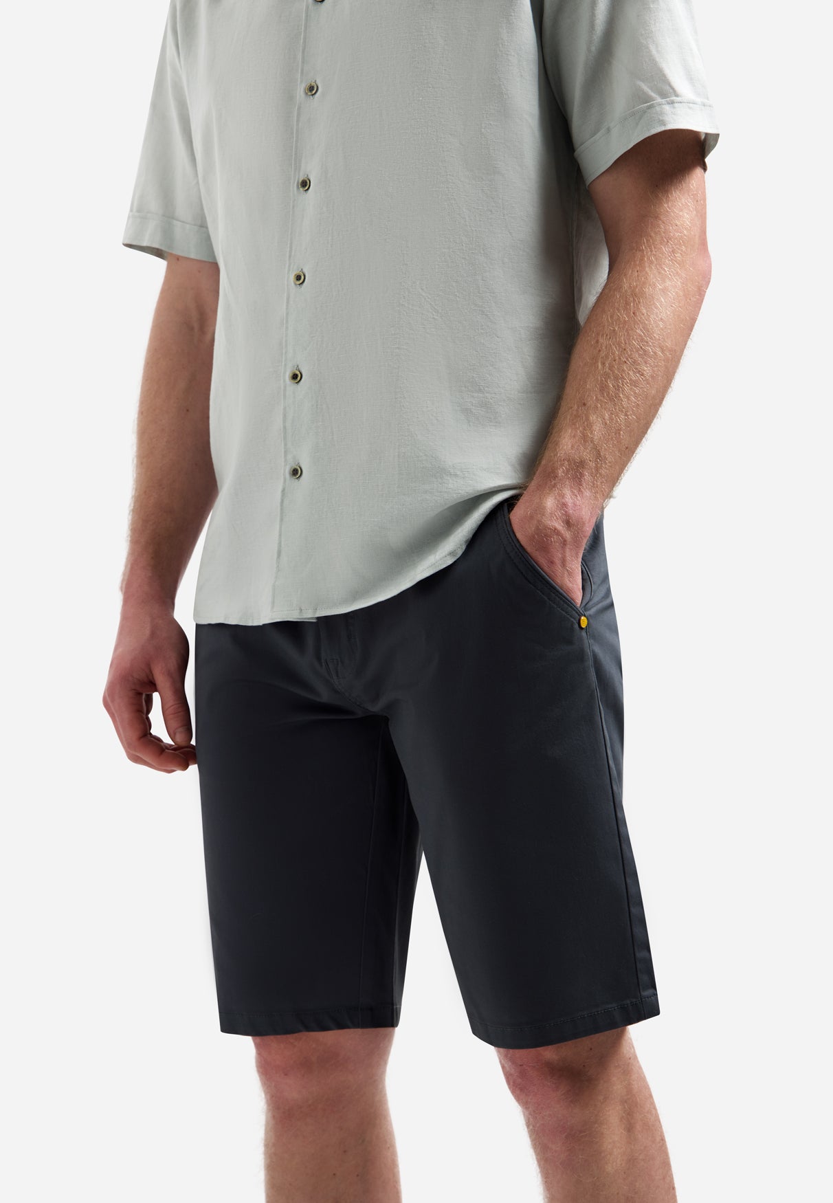 Stretch chino short | Dark Steel