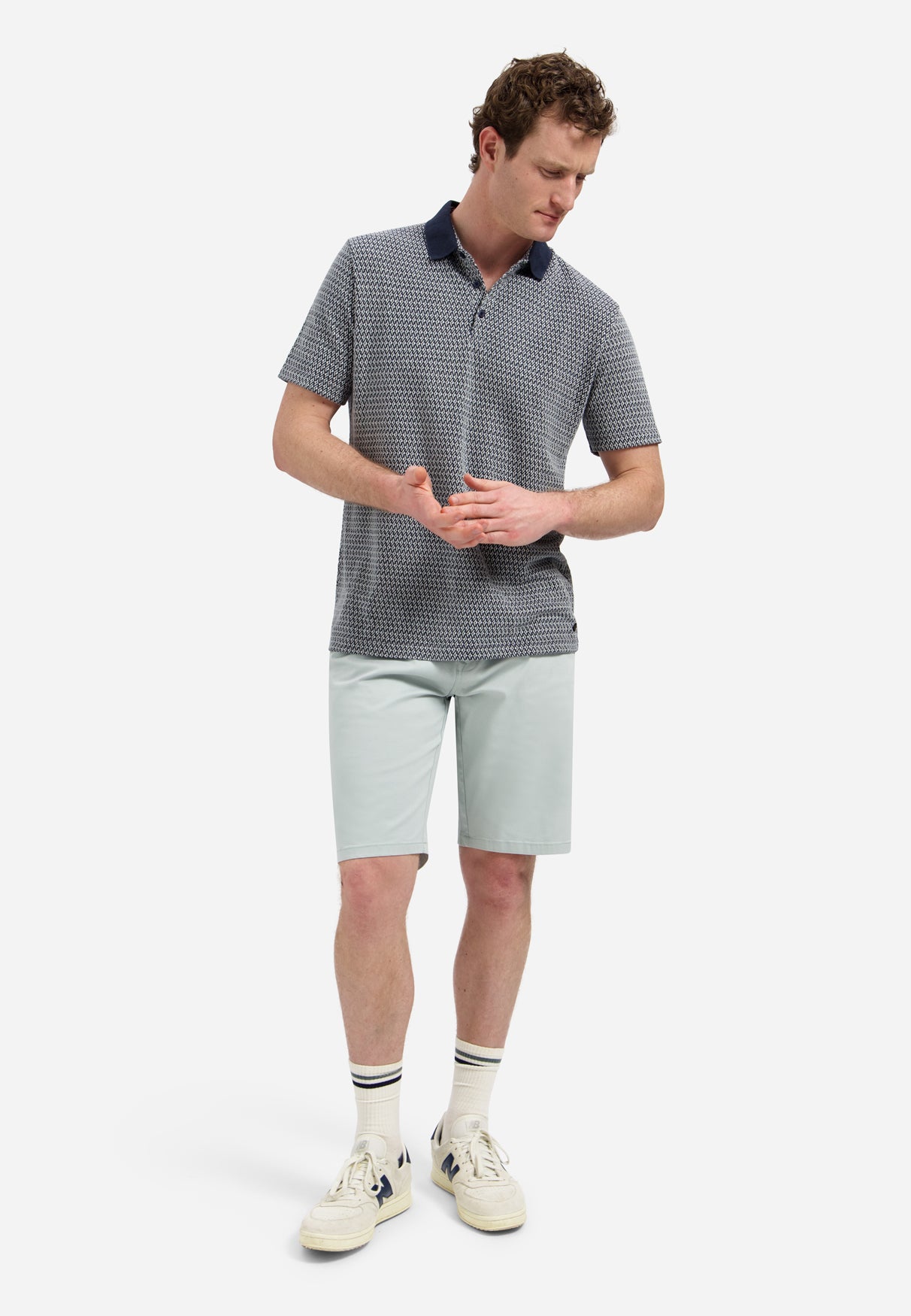 Stretch chino shorts | Misty Green