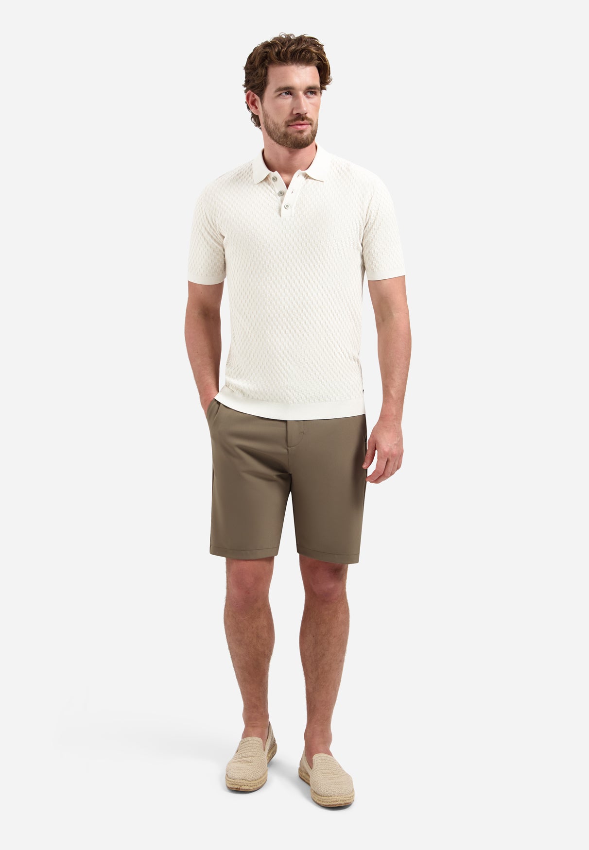 Gestreepte T-shirt met ronde hals en korte mouwen | White