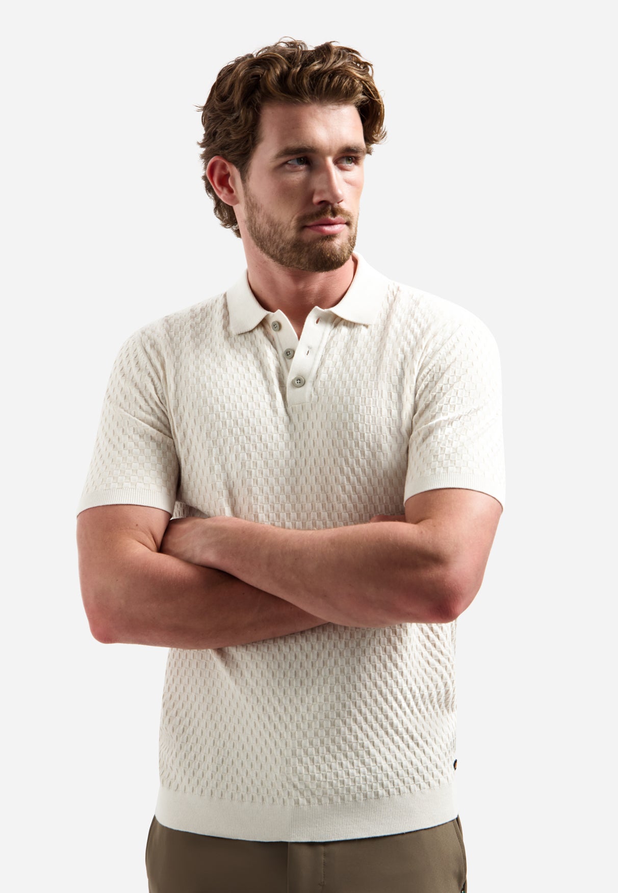 Gestreepte T-shirt met ronde hals en korte mouwen | White