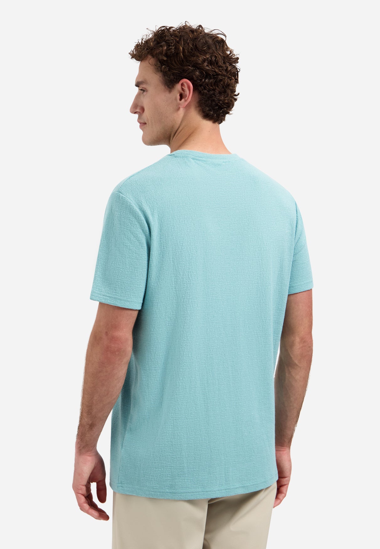 Gestreepte T-shirt met ronde hals en korte mouwen | White