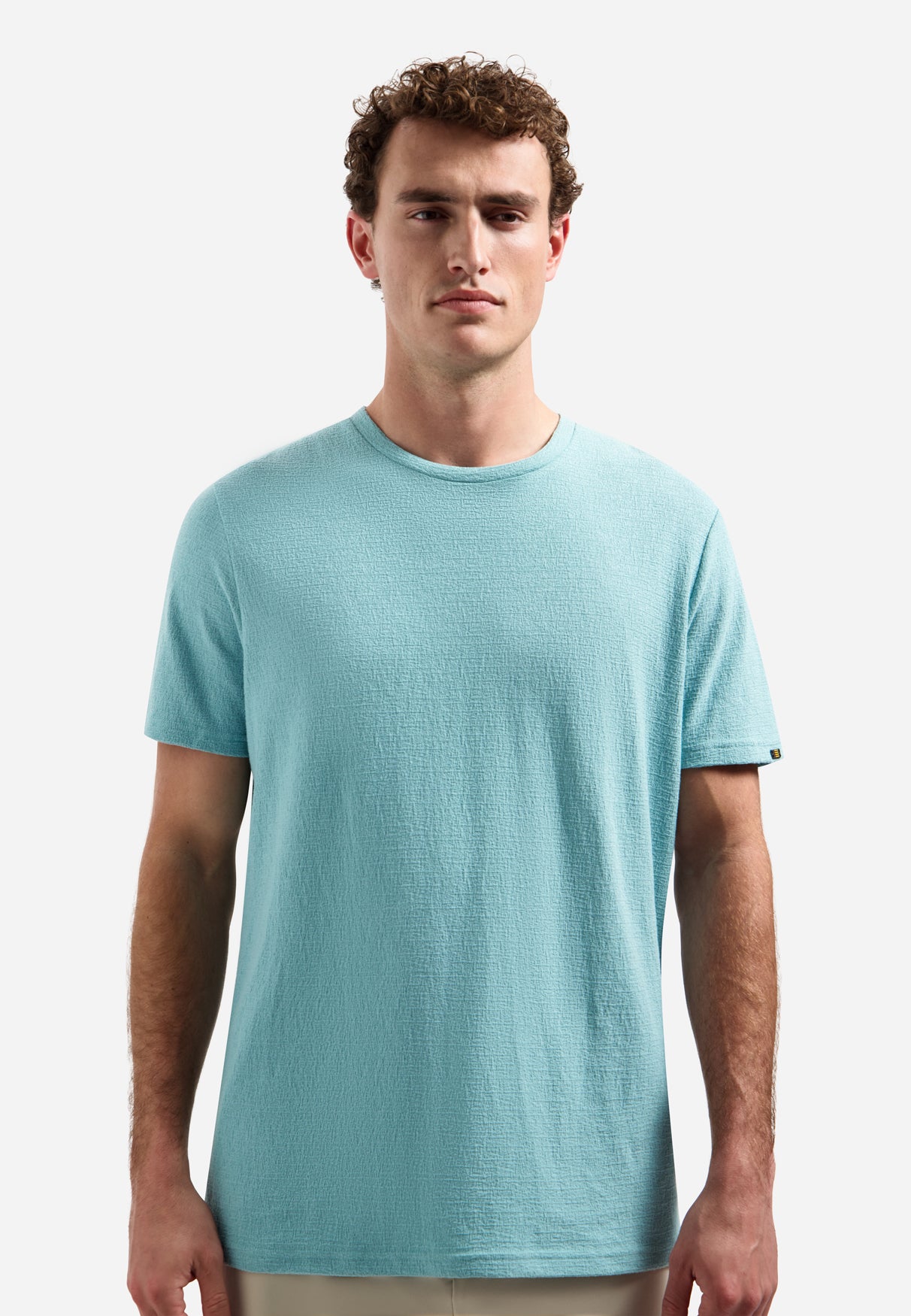 Gestreepte T-shirt met ronde hals en korte mouwen | White