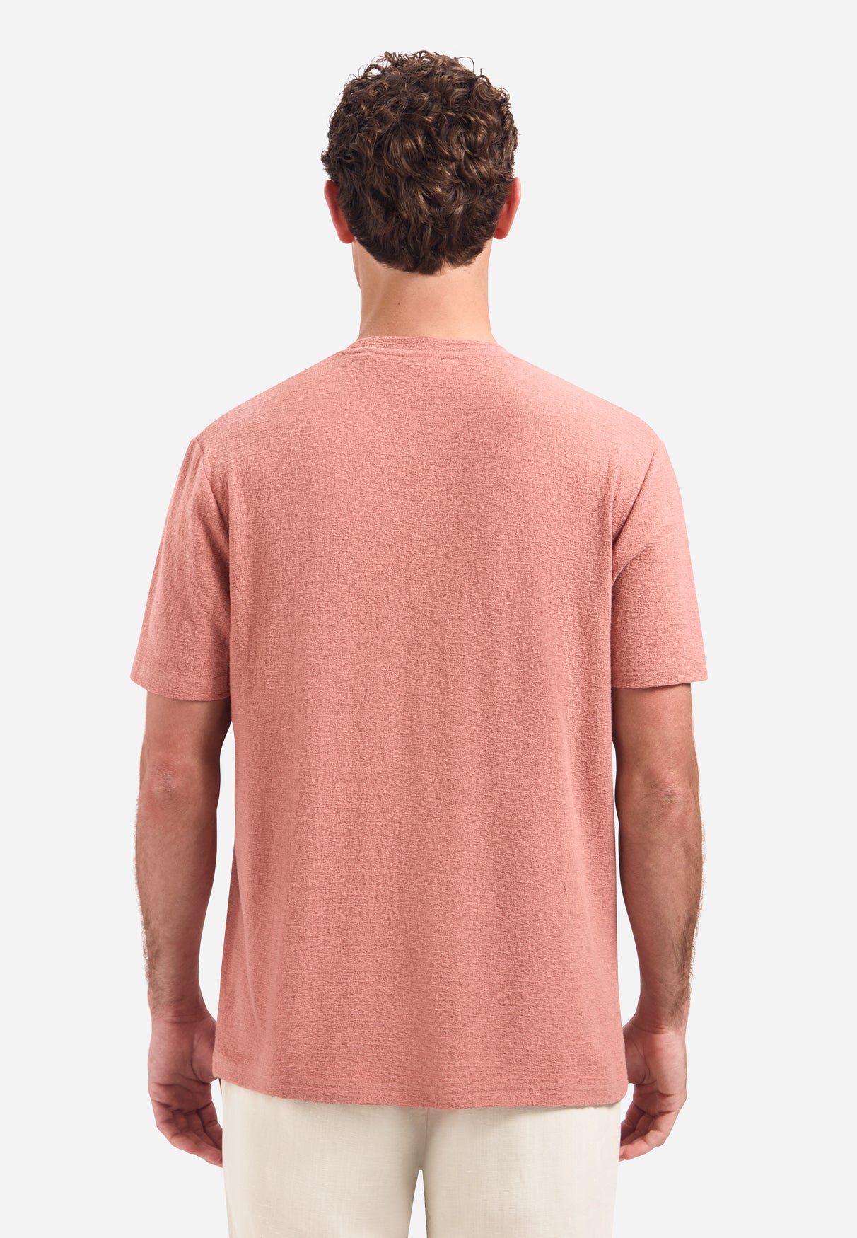 T-shirt met ronde hals en korte mouwen | Coral