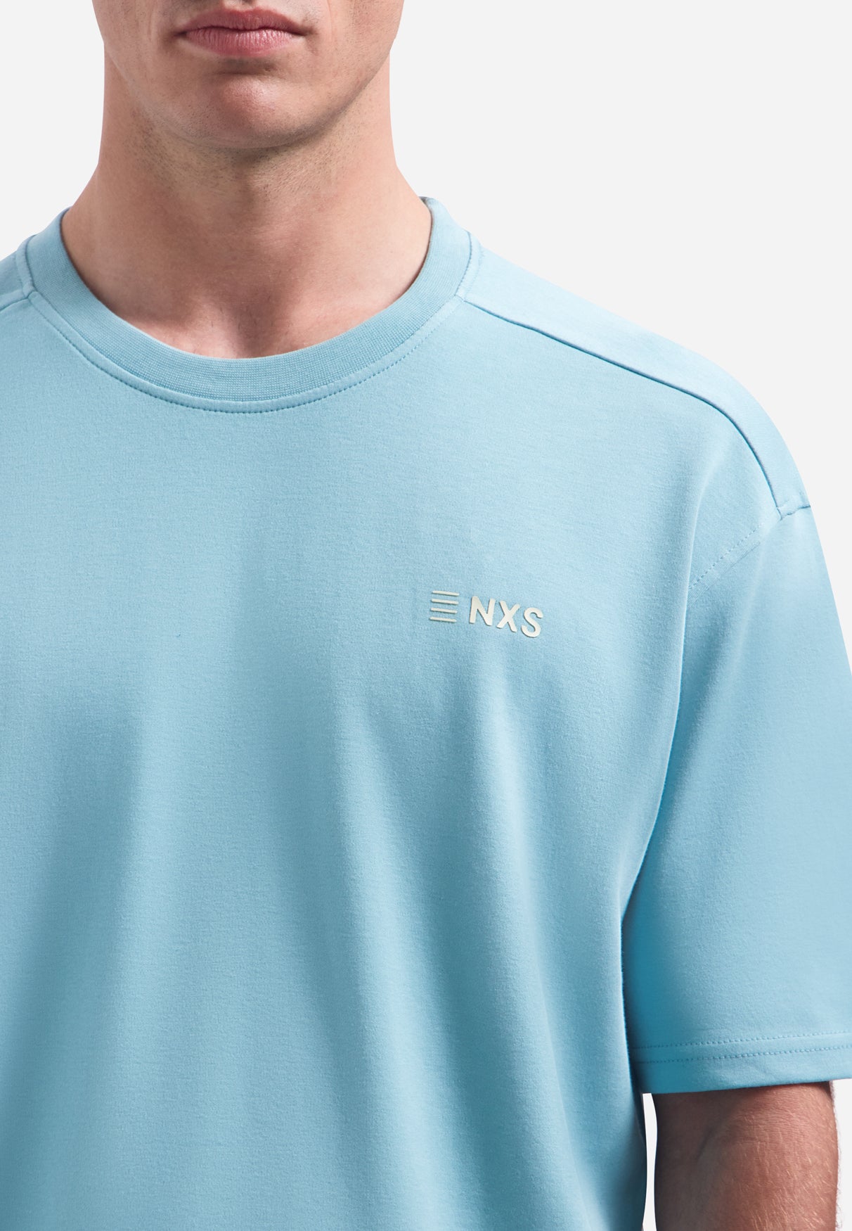 T-shirt met ronde hals, korte mouwen en print op de rug | Seablue