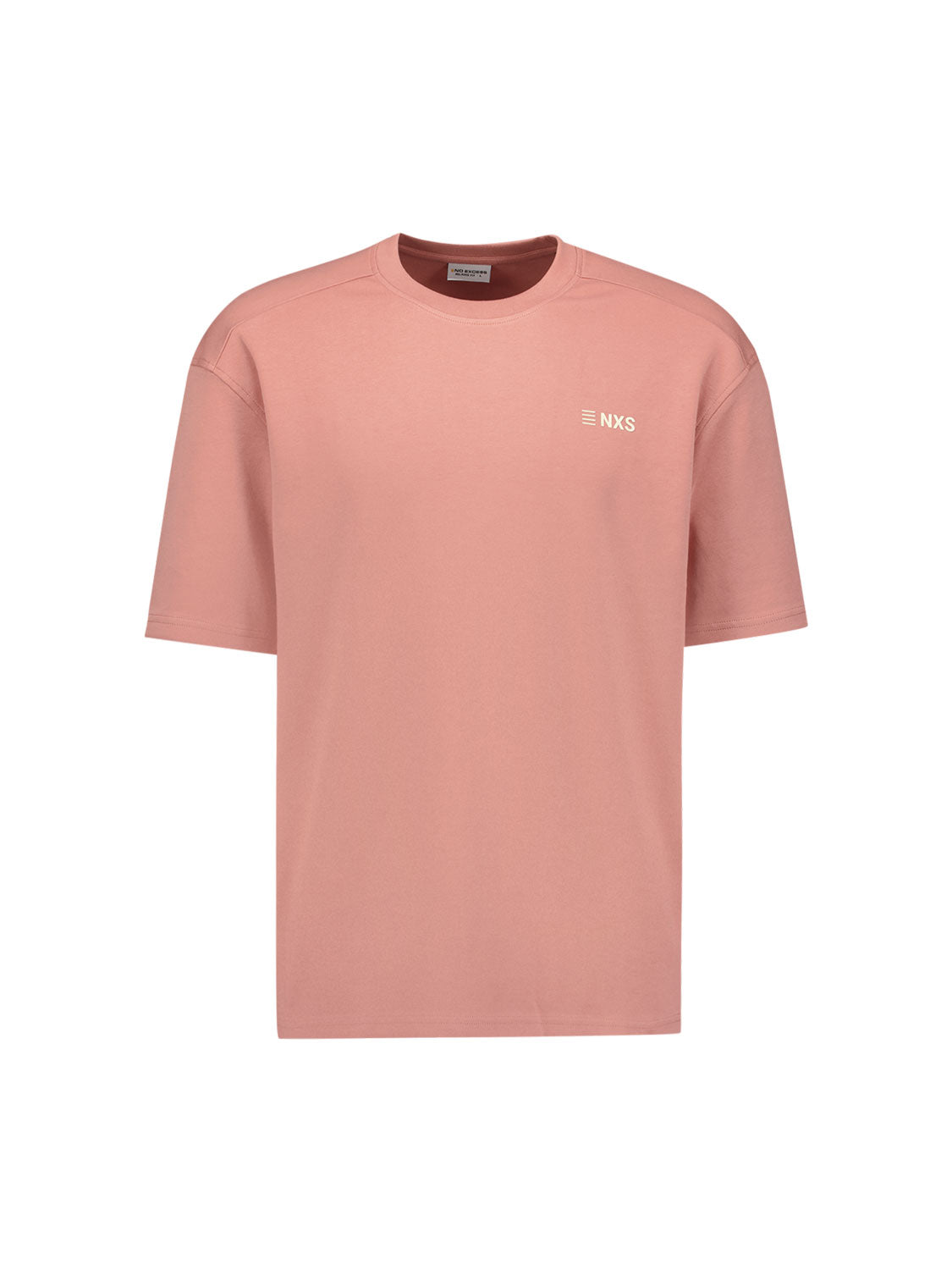 crewneck T-shirt met korte mouwen en rugprint | Coral