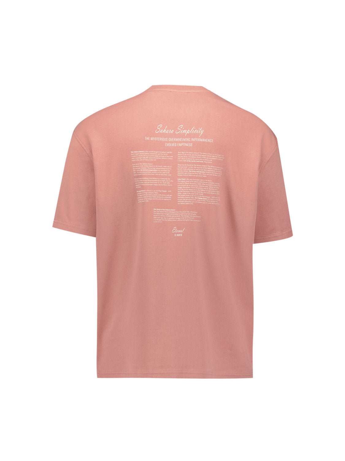 crewneck T-shirt met korte mouwen en rugprint | Coral