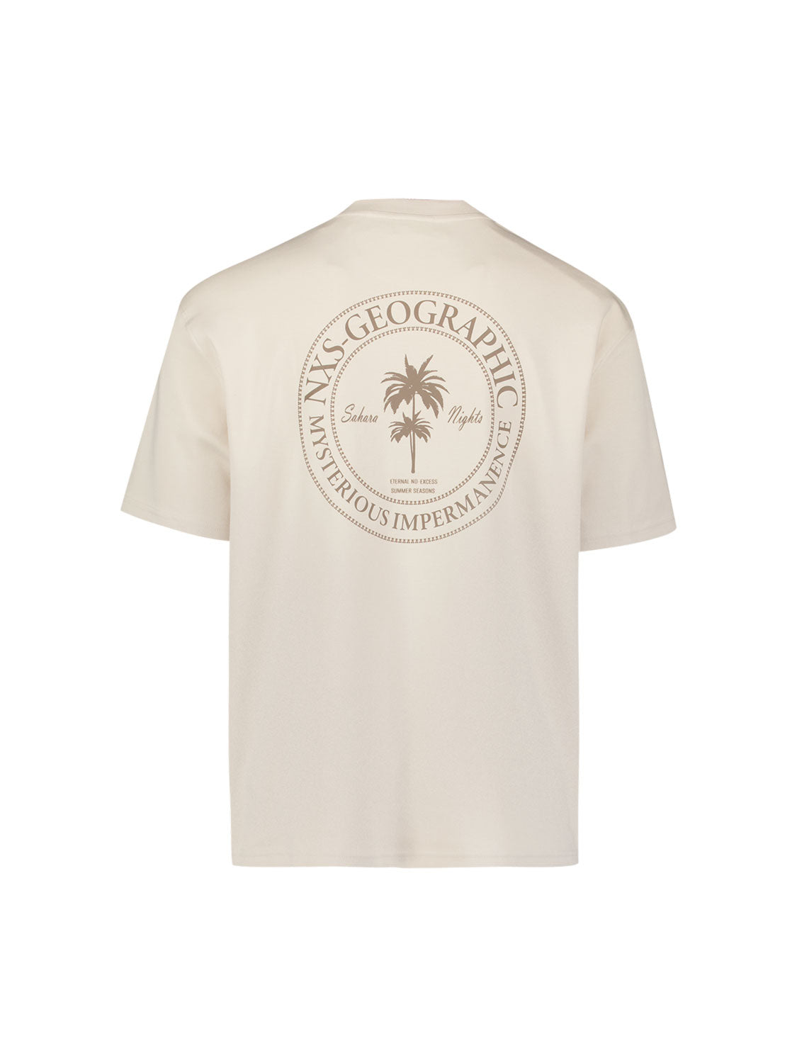 T-shirt met korte mouwen en ronde hals met rugprint | Stone